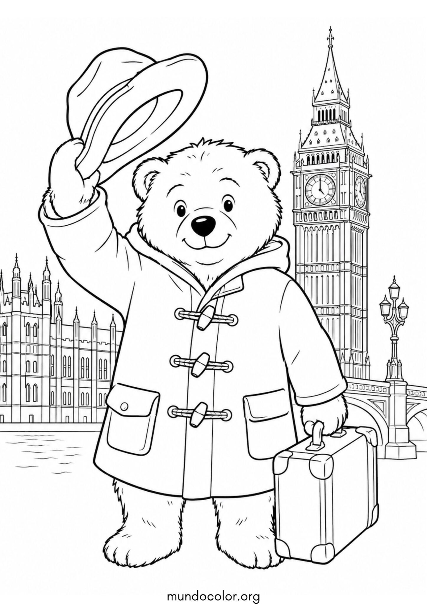 Dibujo de Oso Paddington para imprimir Dibujo de Oso Paddington para colorear