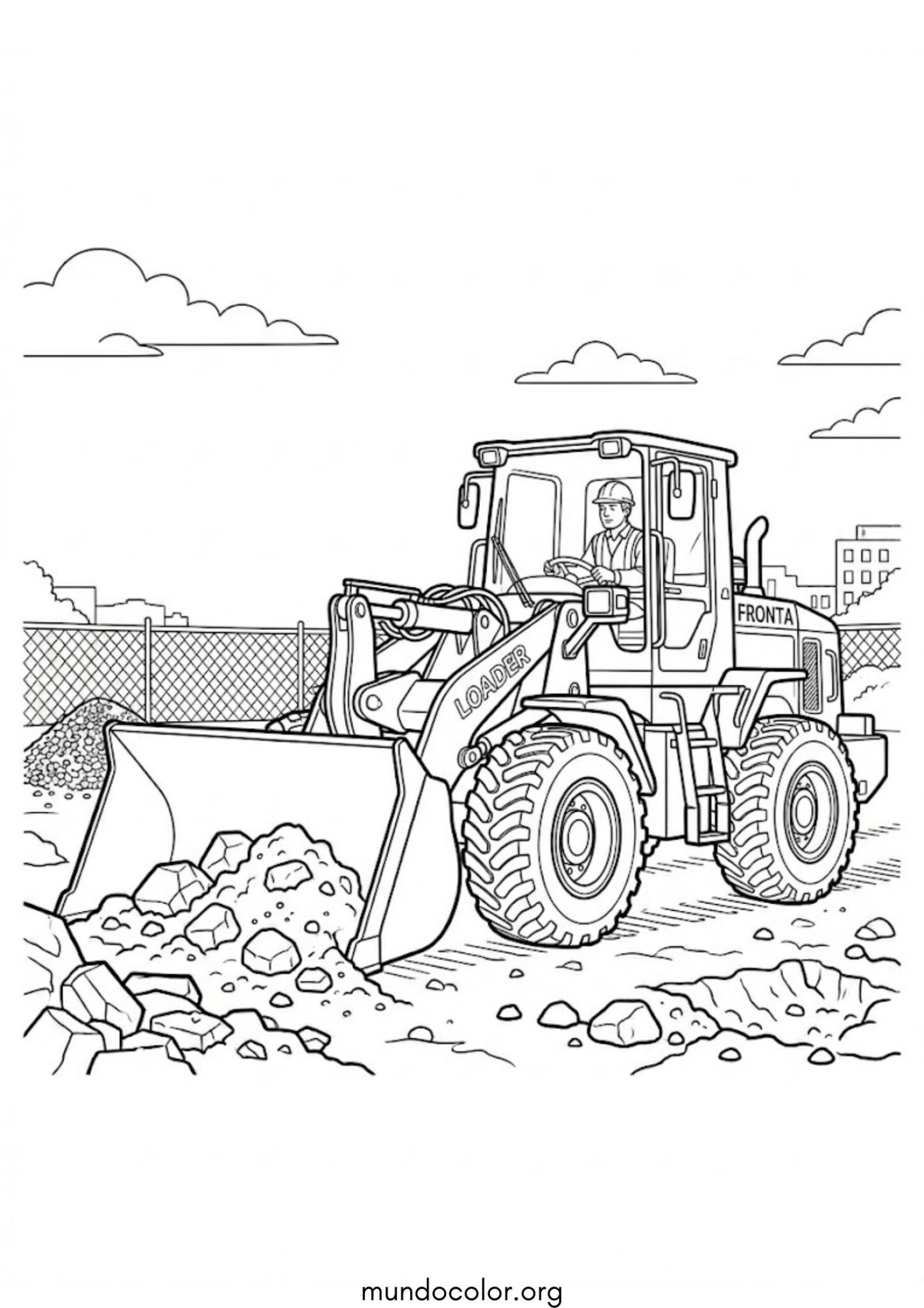 Dibujo de Pala cargadora para colorear