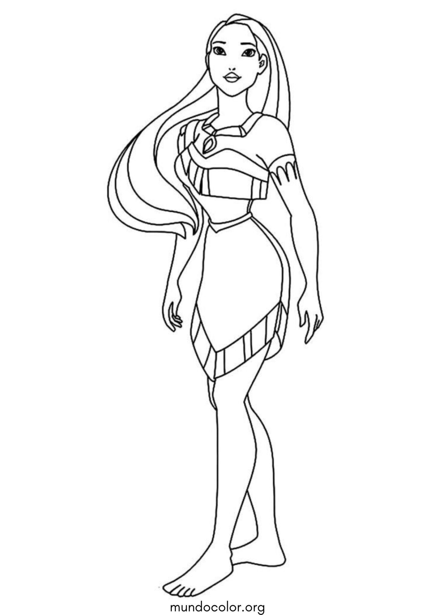 Dibujo de Pocahontas para colorear