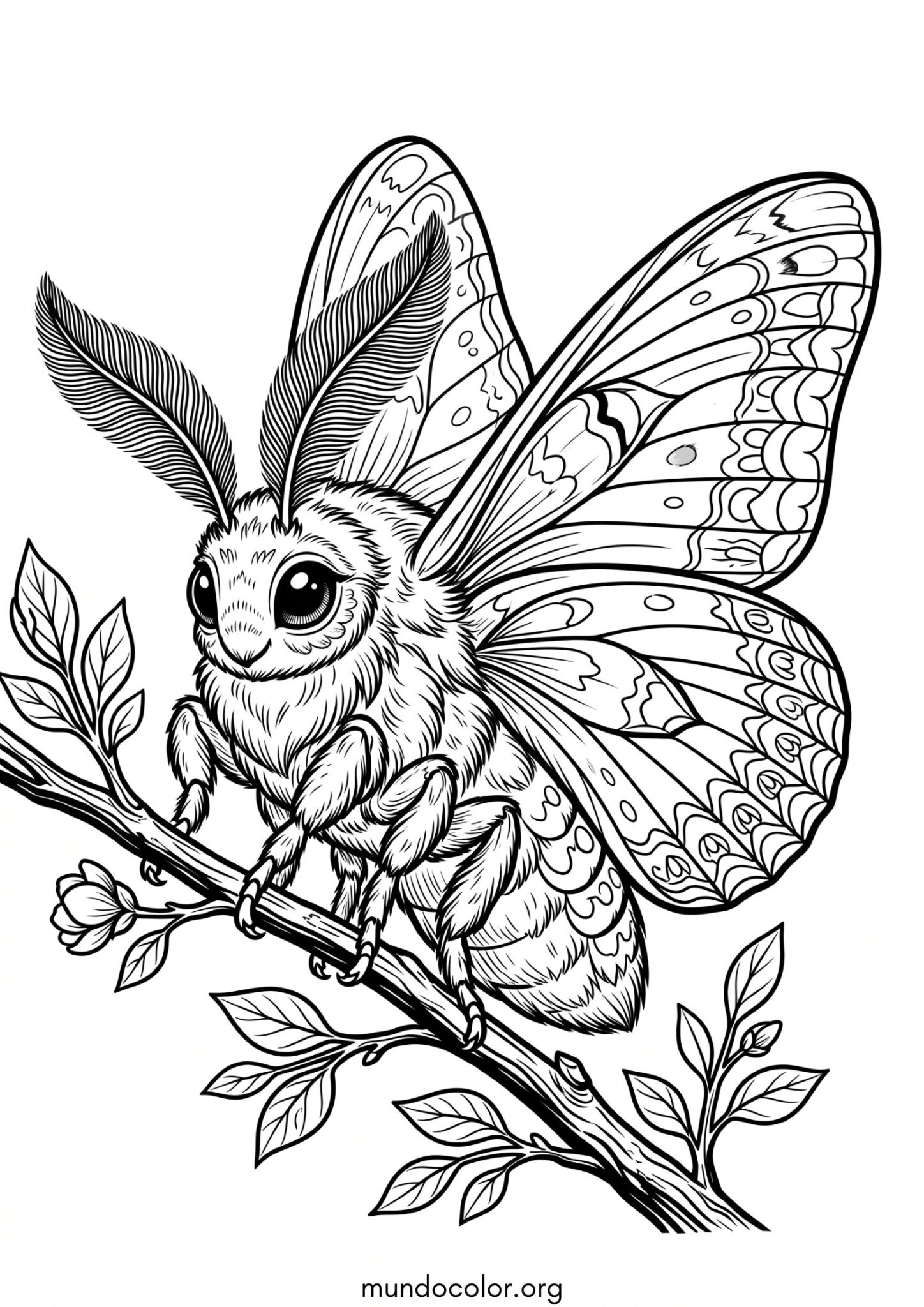Dibujo de Polilla para imprimir Dibujo de Polilla para colorear