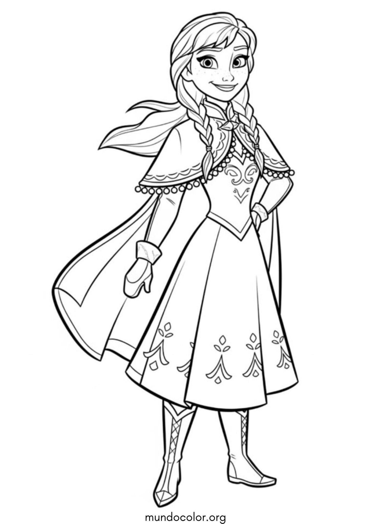 Dibujo de Princesa Anna de Frozen para colorear