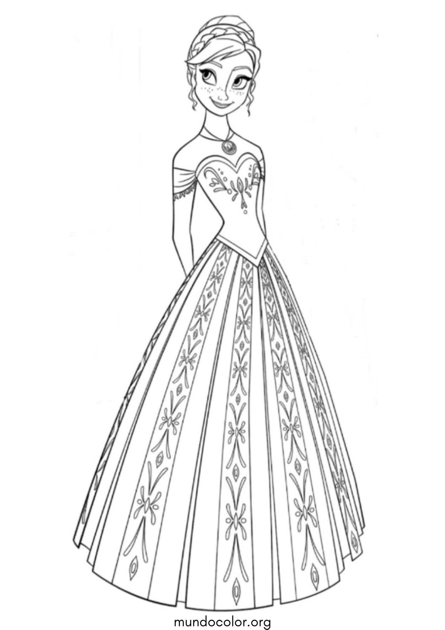 Dibujo de Princesa Anna (Frozen) para colorear