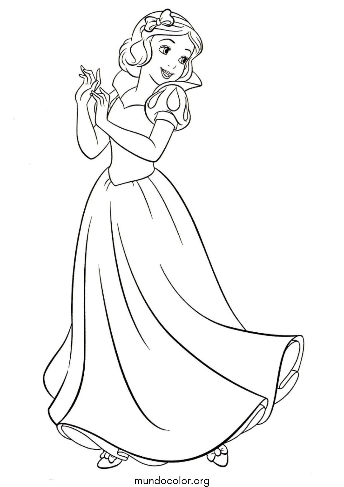 Dibujo de Princesa Blancanieves tierna para colorear