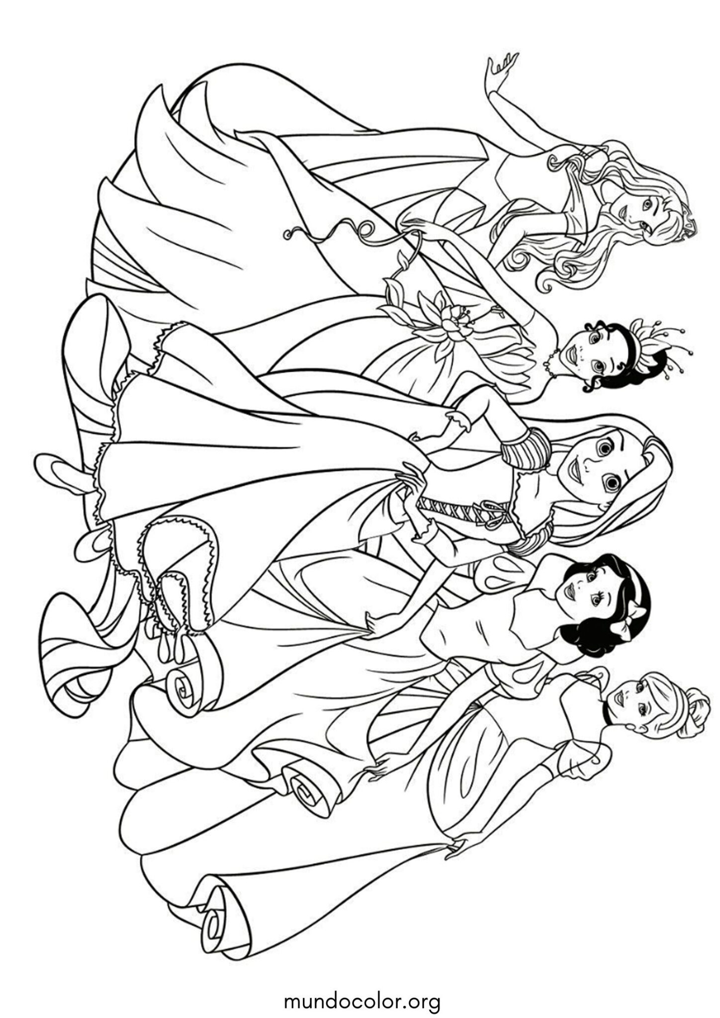 Dibujo de Princesas Disney para colorear