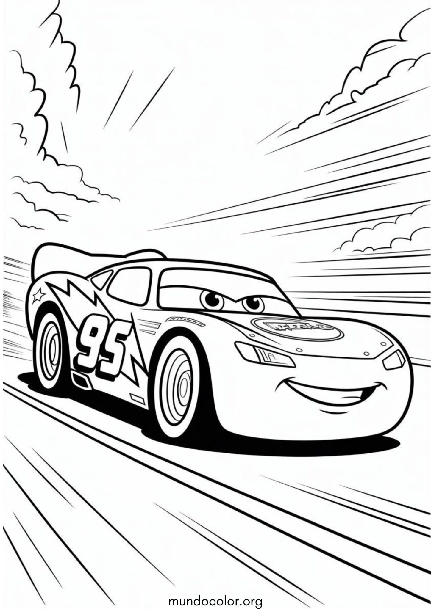 Dibujo de Rayo McQueen para colorear