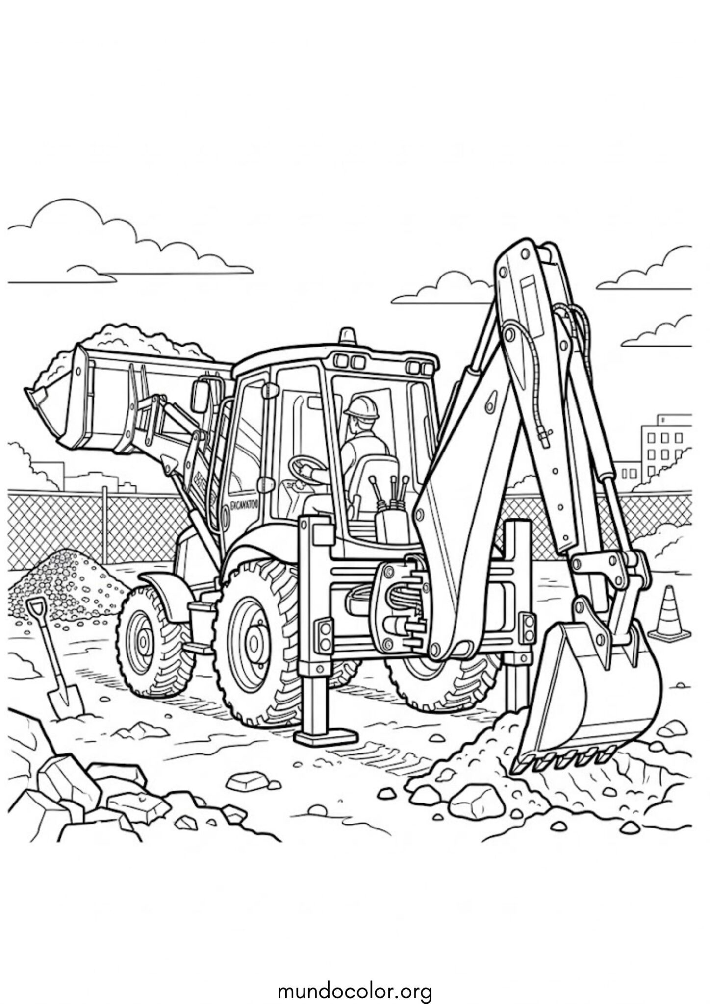 Dibujo de Retroexcavadora para colorear