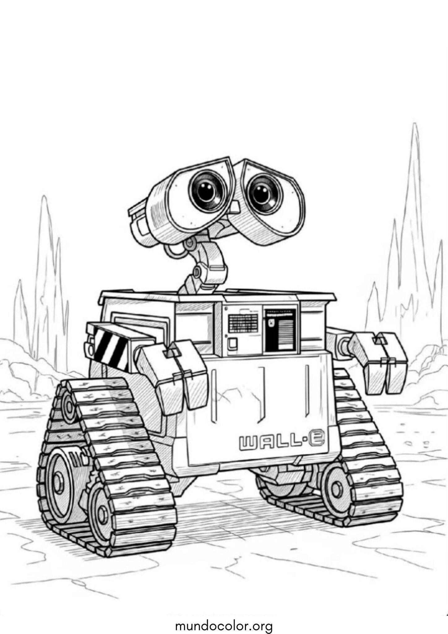 Dibujo de Robot WALL-E kawaii para imprimir Dibujo de Robot WALL-E kawaii para colorear
