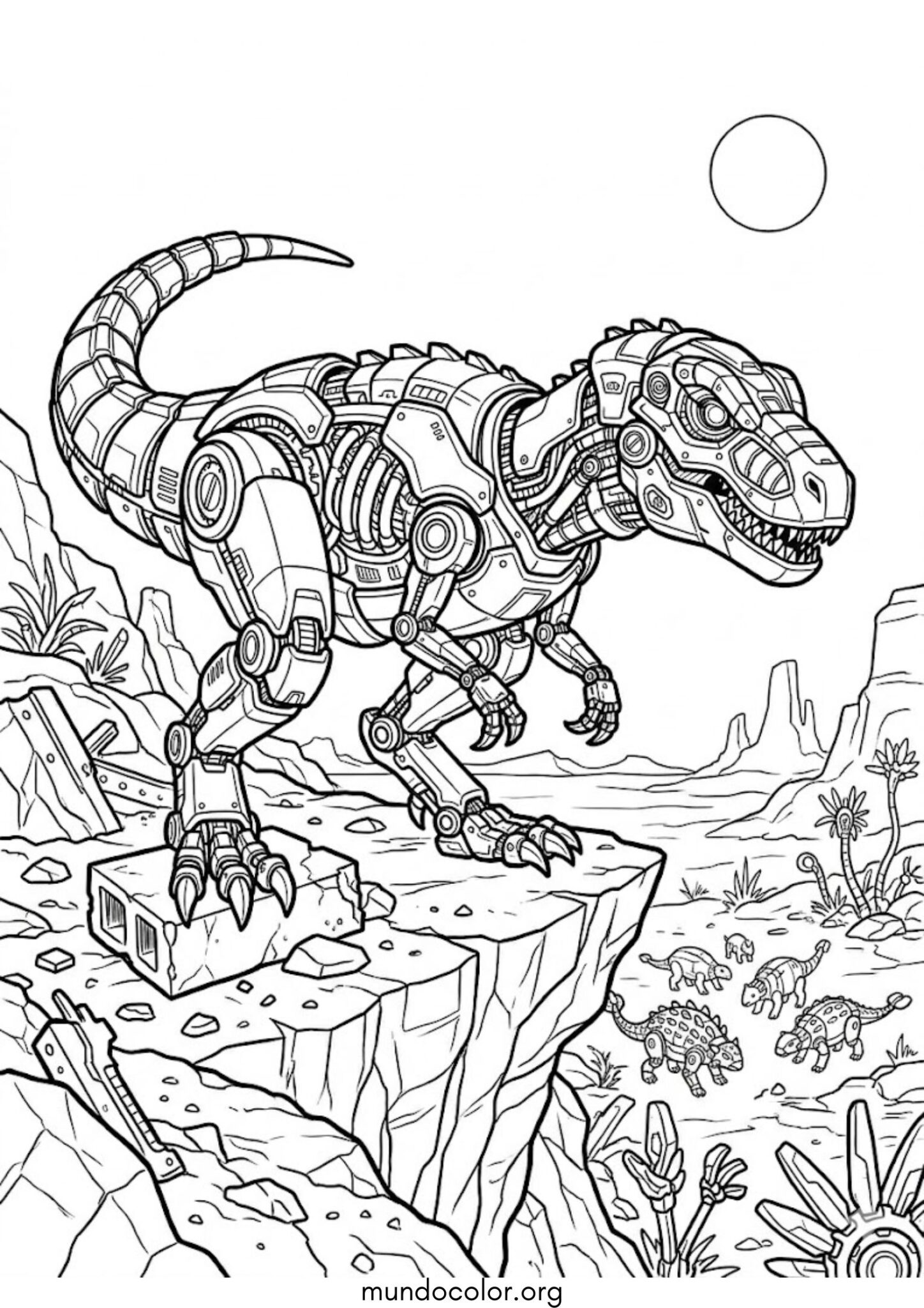 Dibujo de Robot dinosaurio para colorear