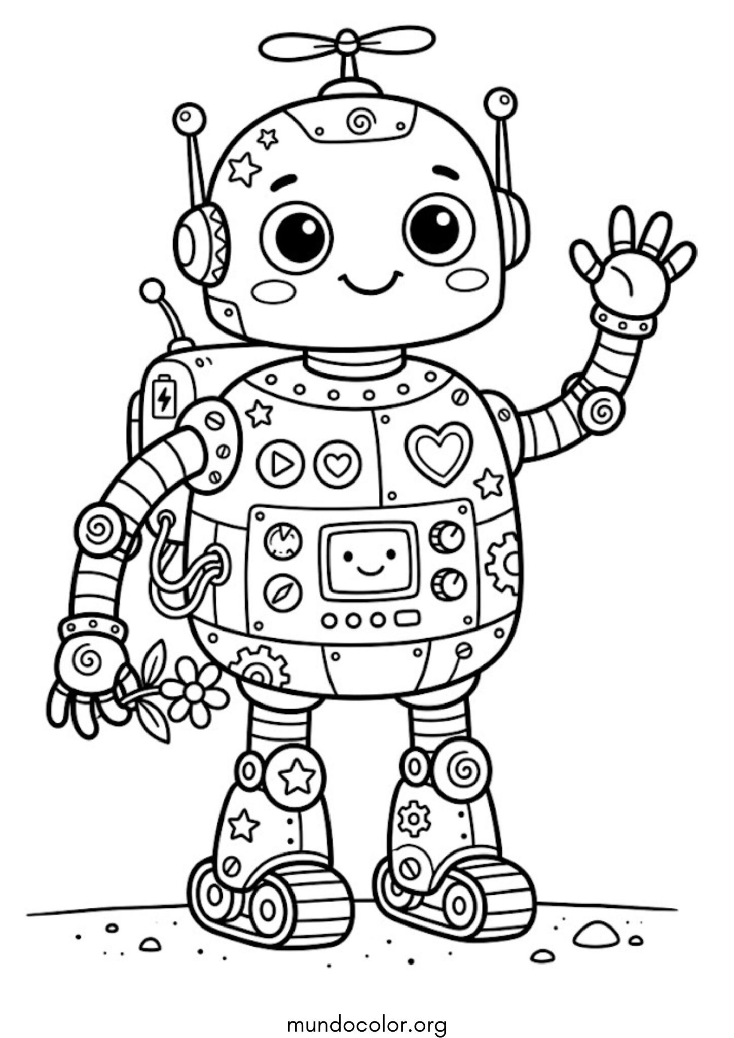 Dibujo de Robot kawaii para imprimir Dibujo de Robot kawaii para colorear