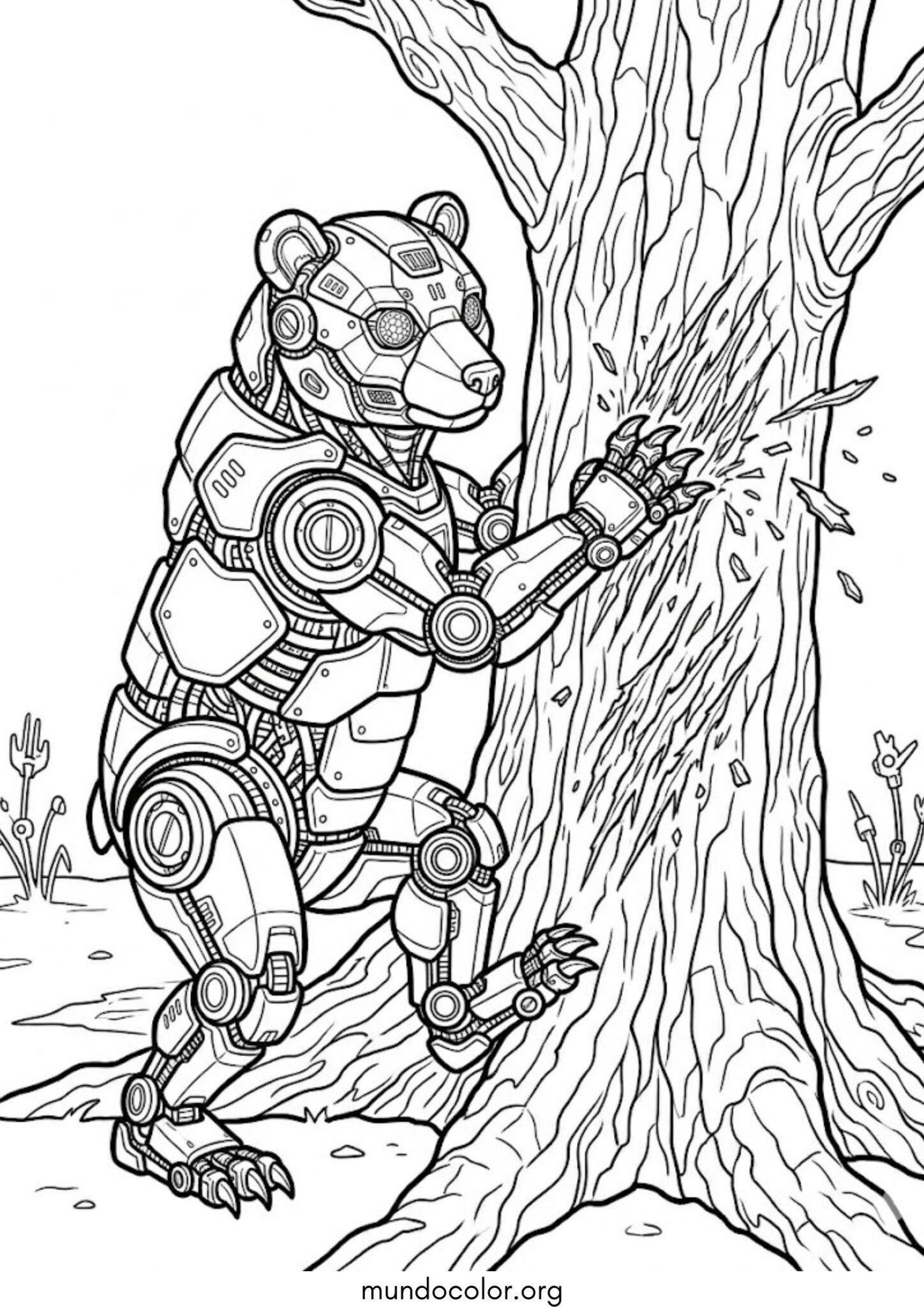 Dibujo de Robot oso para imprimir Dibujo de Robot oso para colorear