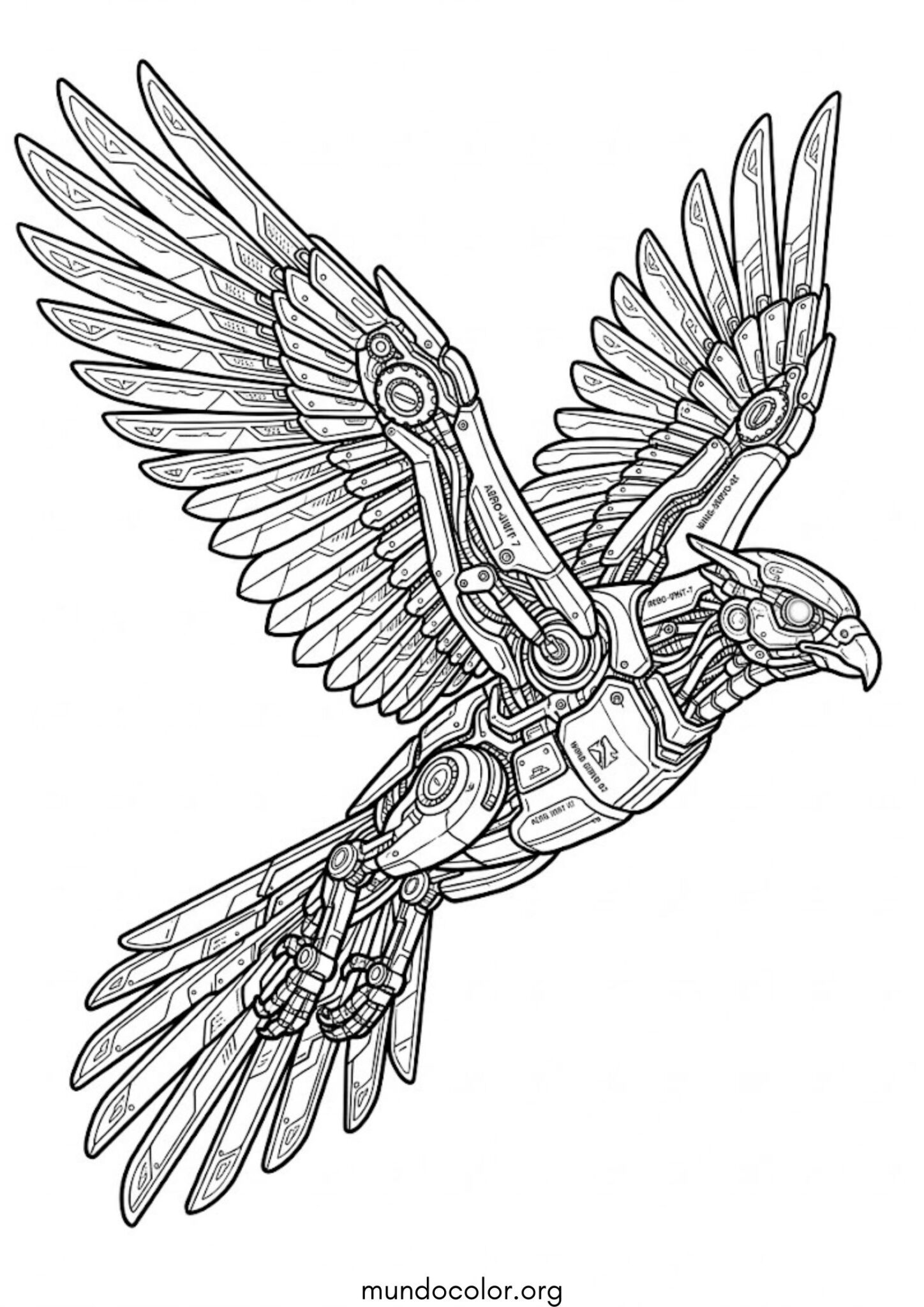 Dibujo de Robot pájaro para colorear