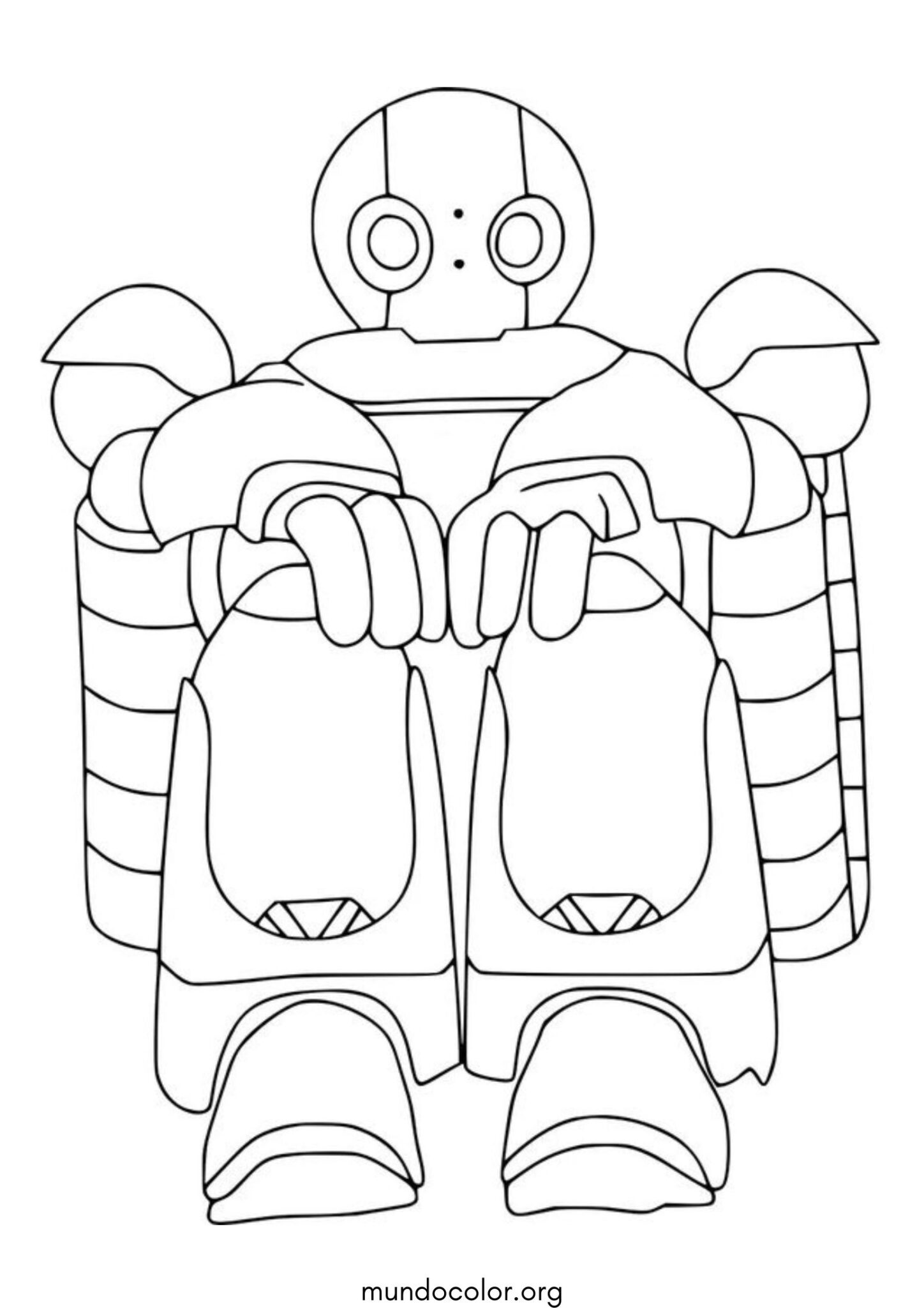 Dibujo de Robot salvaje sentado para colorear