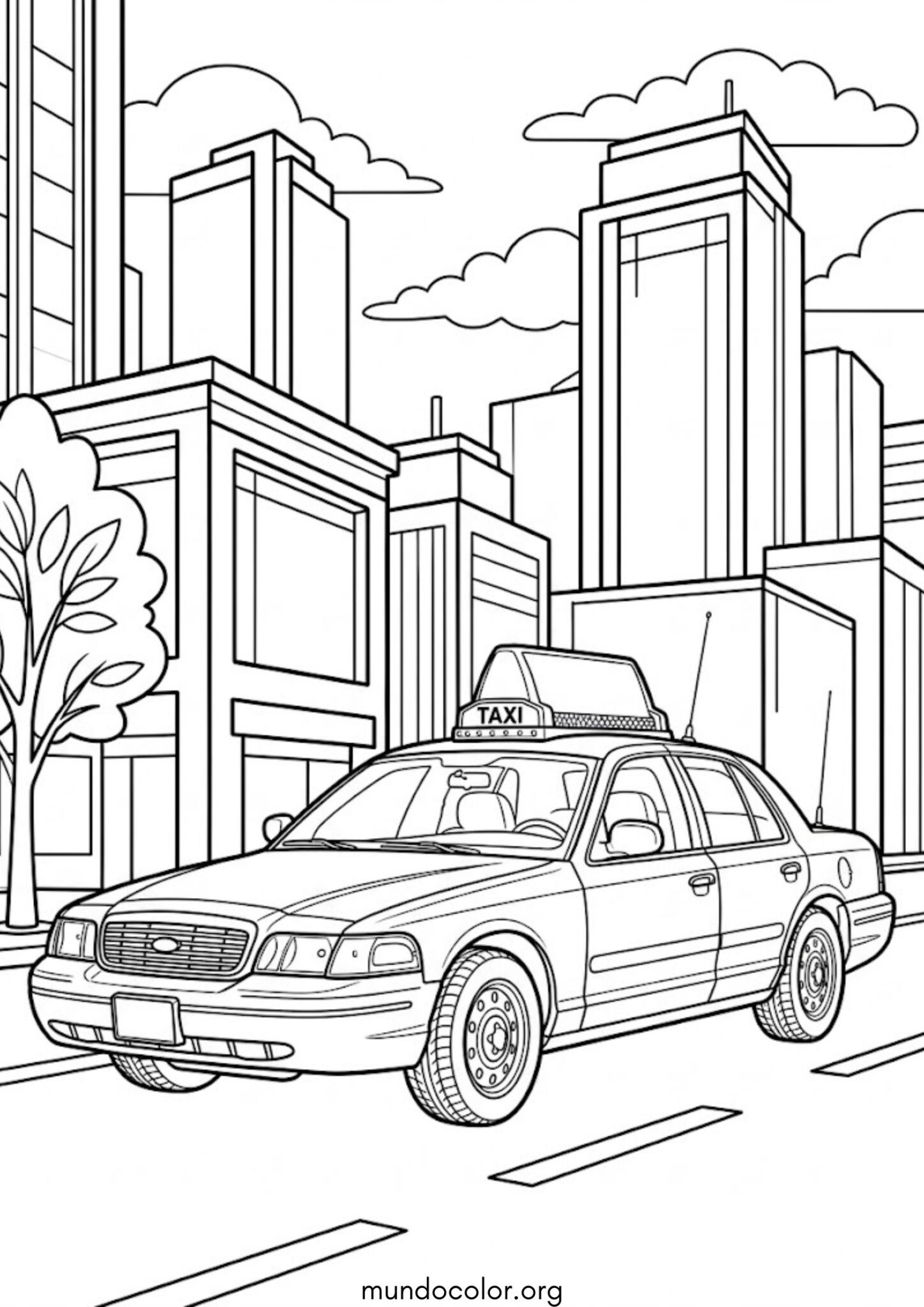 Dibujo de Taxi para colorear