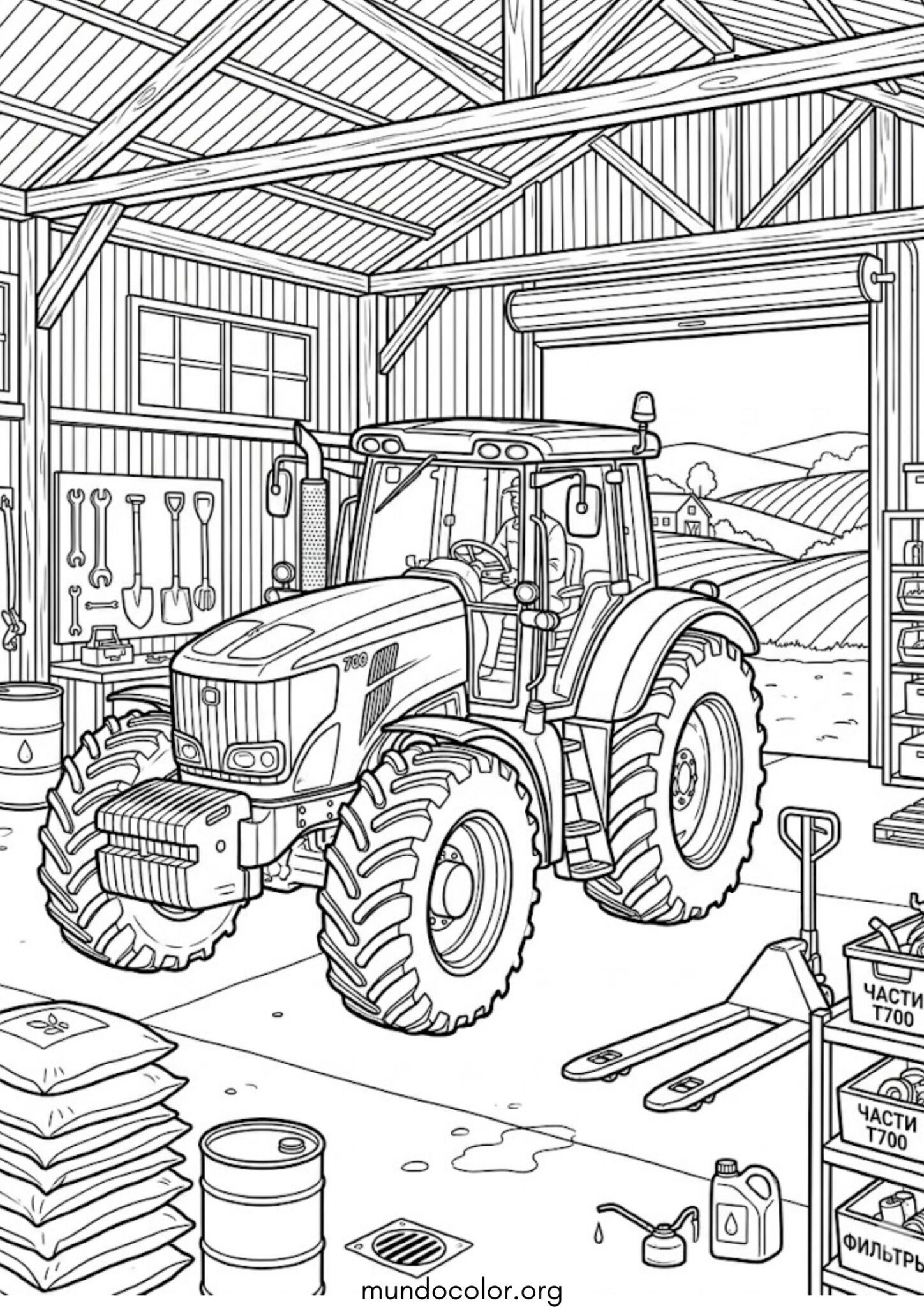 Dibujo de Tractor agrícola para colorear