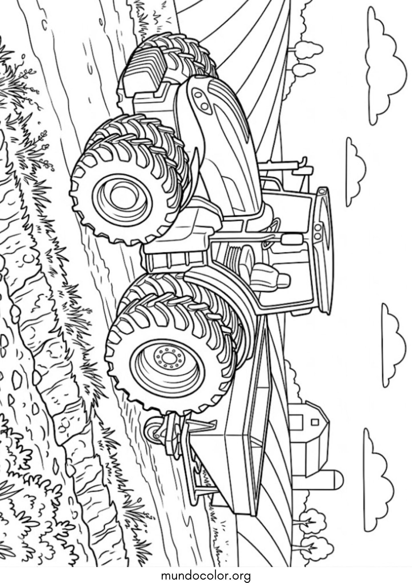 Dibujo de Tractor de granja para colorear