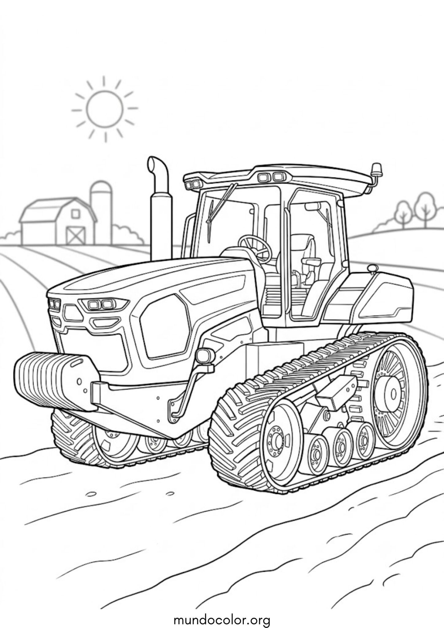 Dibujo de Tractor moderno para colorear