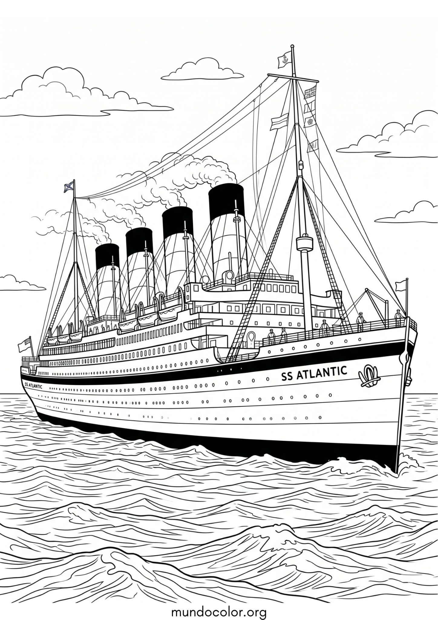 Dibujo de Transatlántico para colorear
