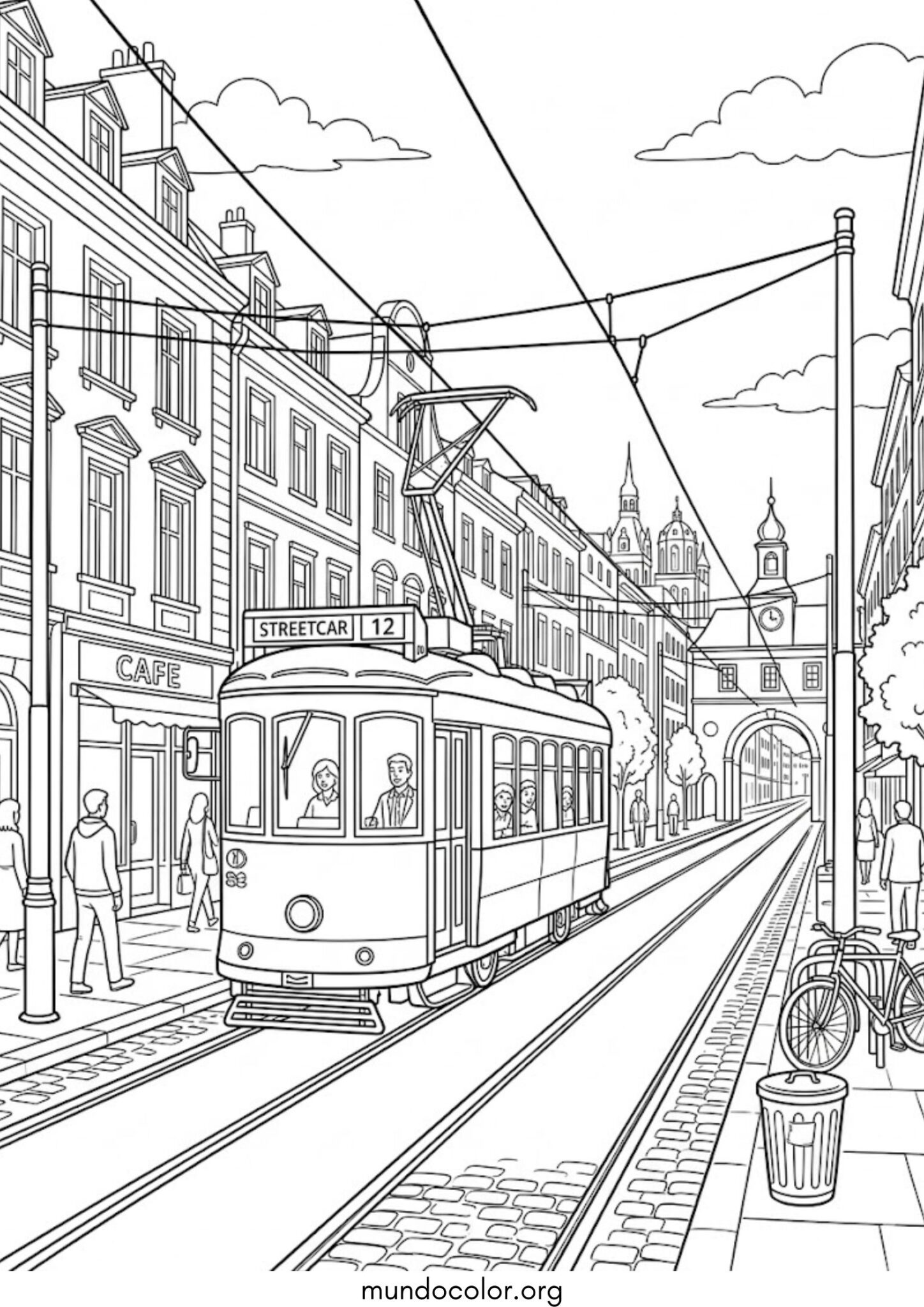 Dibujo de Tranvía para colorear