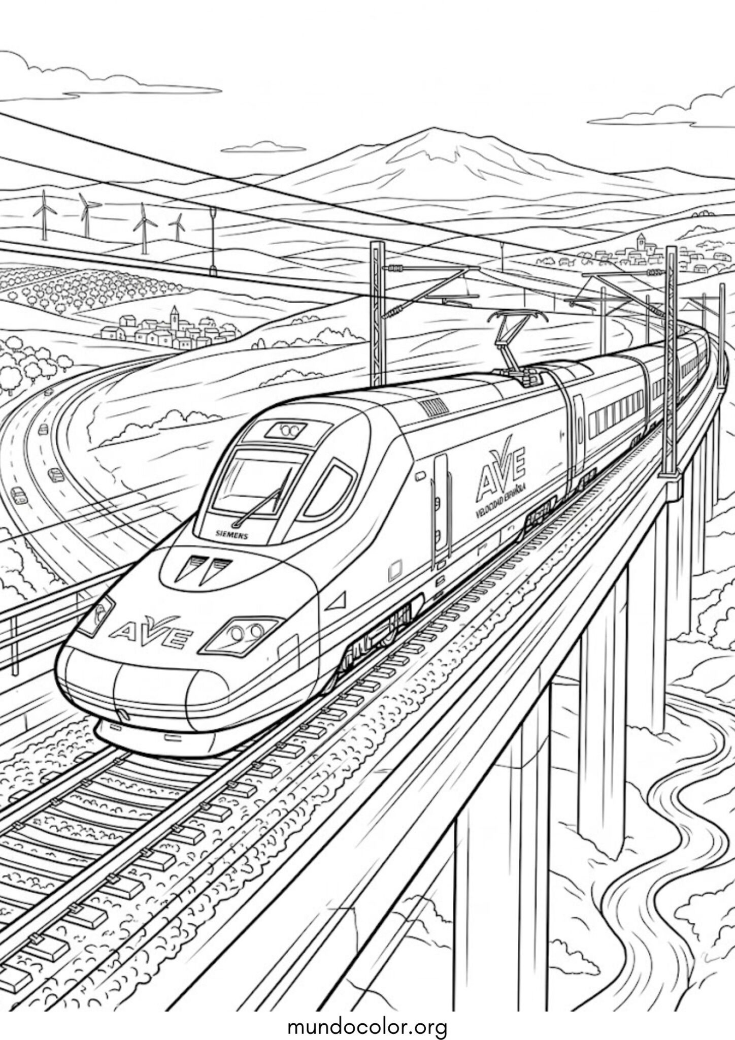 Dibujo de Tren AVE para colorear