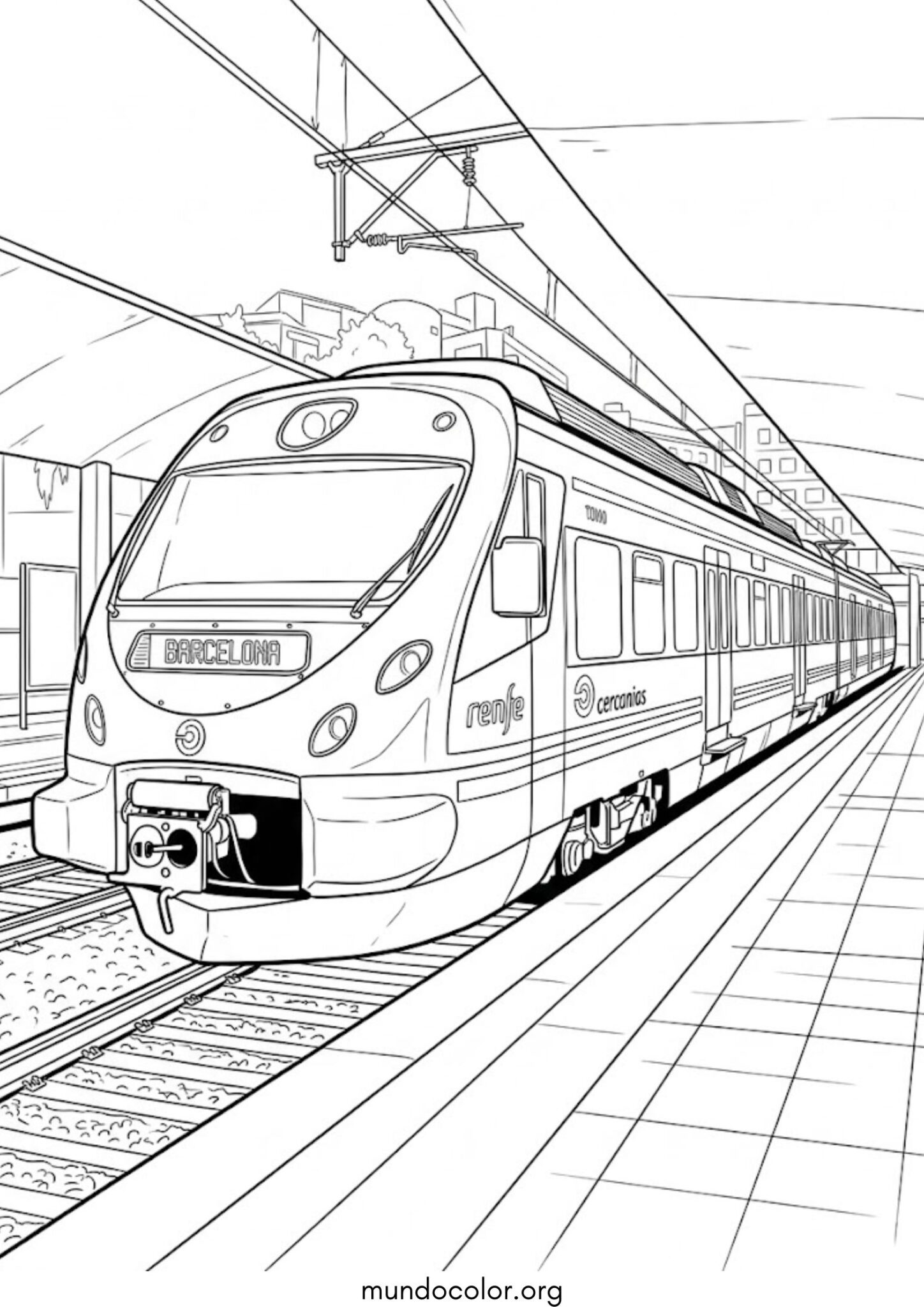 Dibujo de Tren de pasajeros para colorear