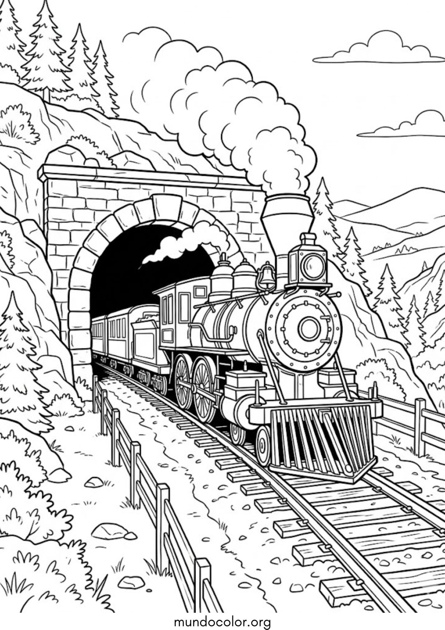 Dibujo de Tren de vapor para colorear