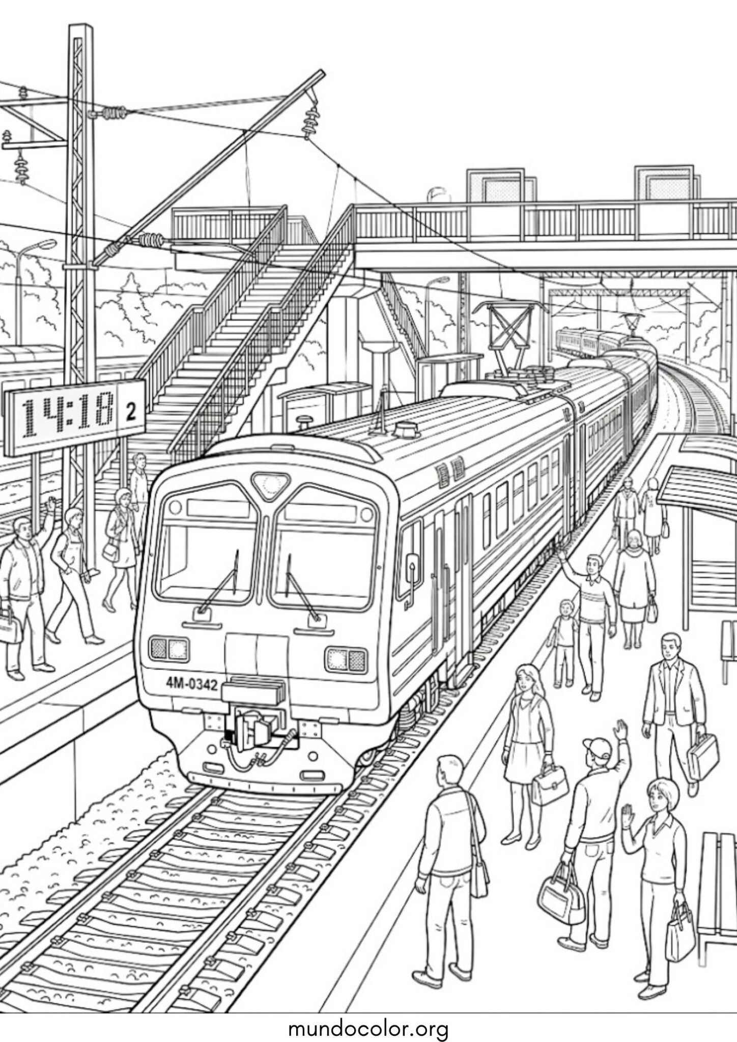 Dibujo de Tren eléctrico para colorear