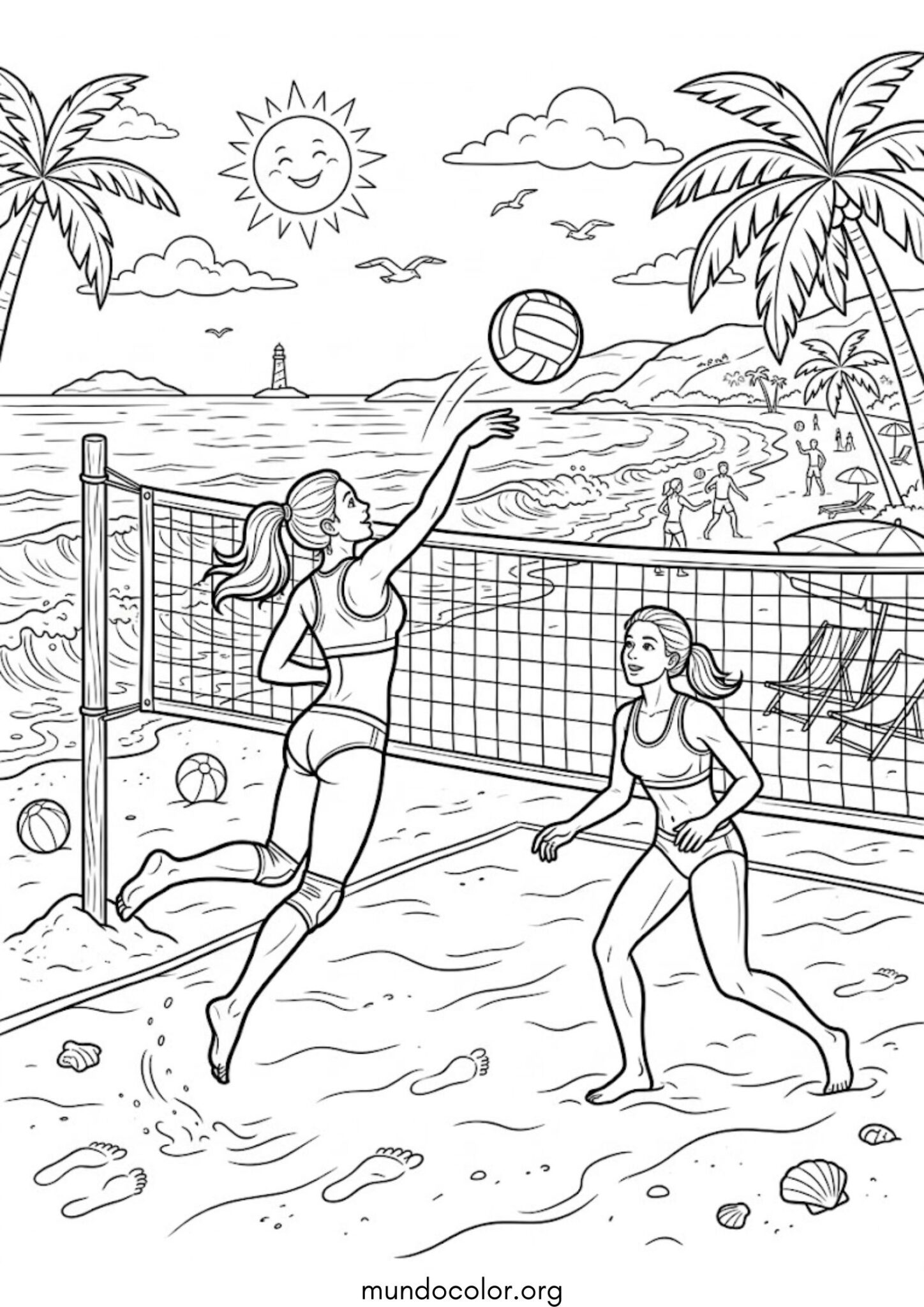 Dibujo de Vóley playa para colorear