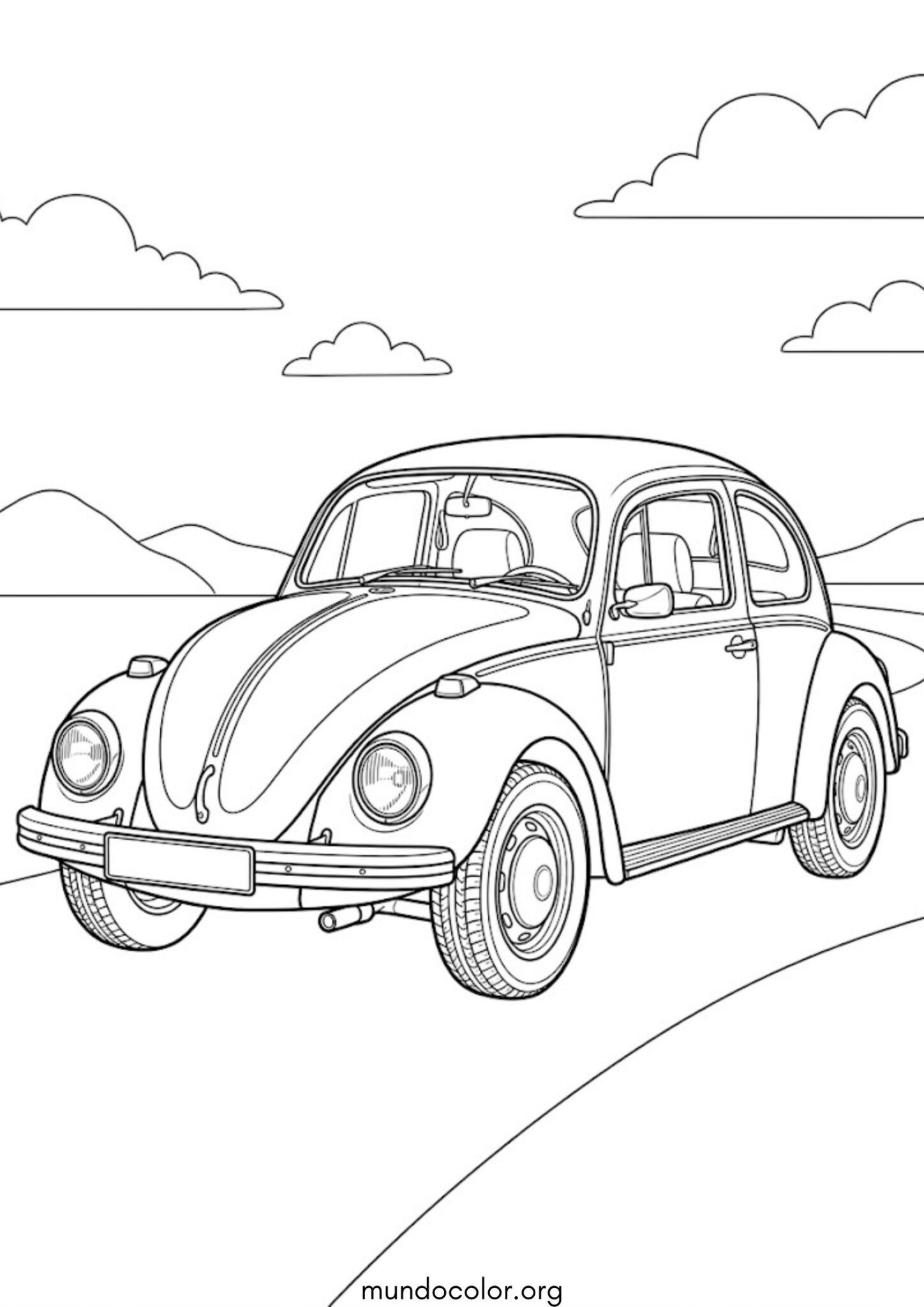 Dibujo de Volkswagen Escarabajo para imprimir Dibujo de Volkswagen Escarabajo para colorear