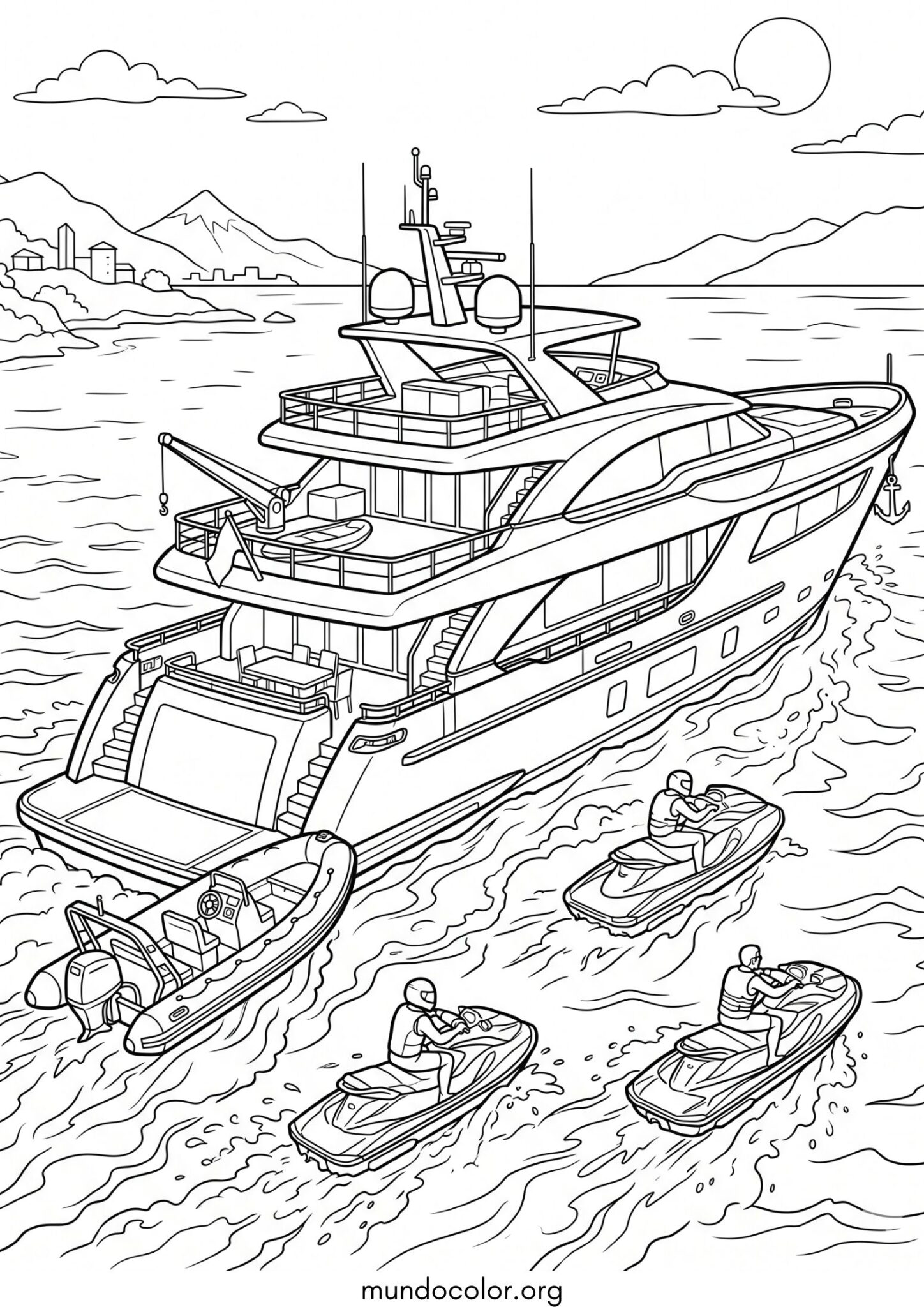 Dibujo de Yate para imprimir Dibujo de Yate para colorear