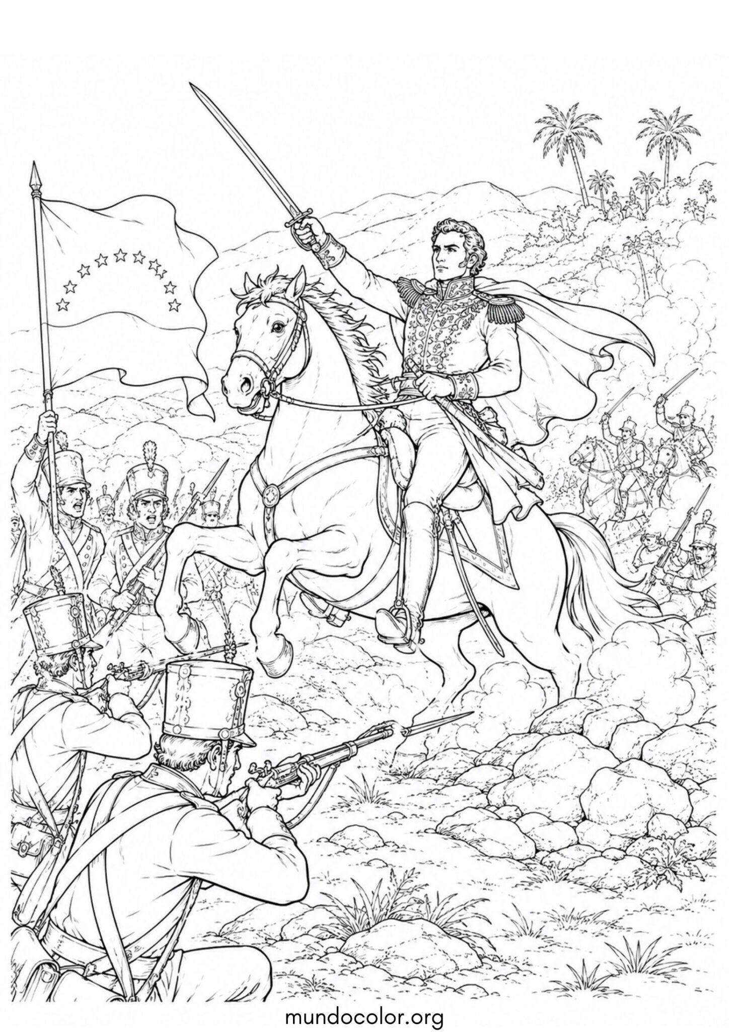 Dibujo de 24 de junio de 1821 (Batalla de Carabobo) para colorear