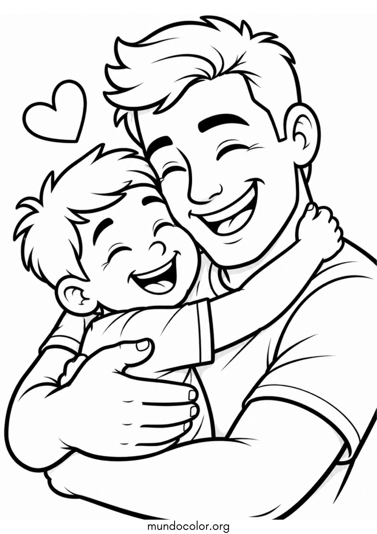 Dibujo de Abrazo de padre e hijo para colorear