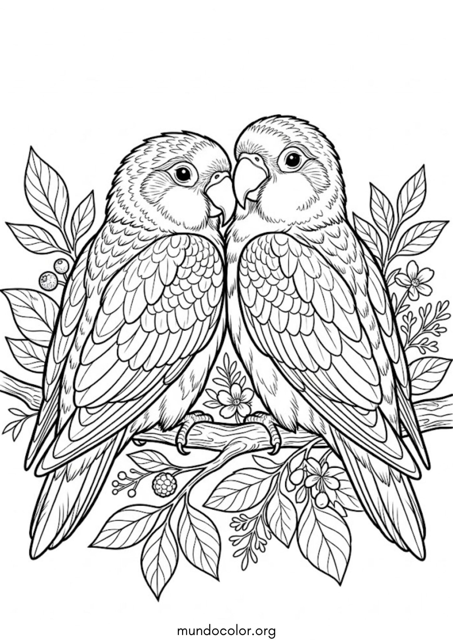 Dibujo de Agapornis para colorear