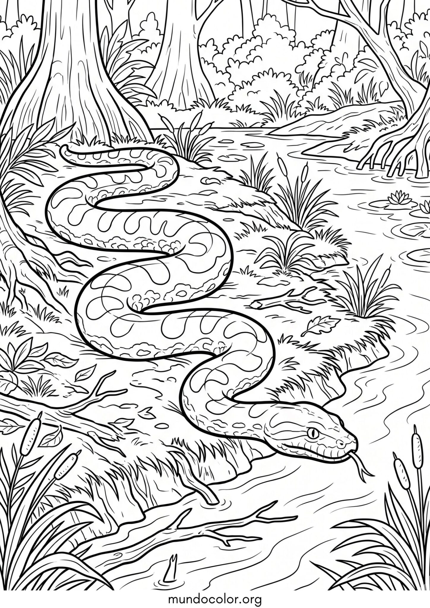 Dibujo de Anaconda para colorear