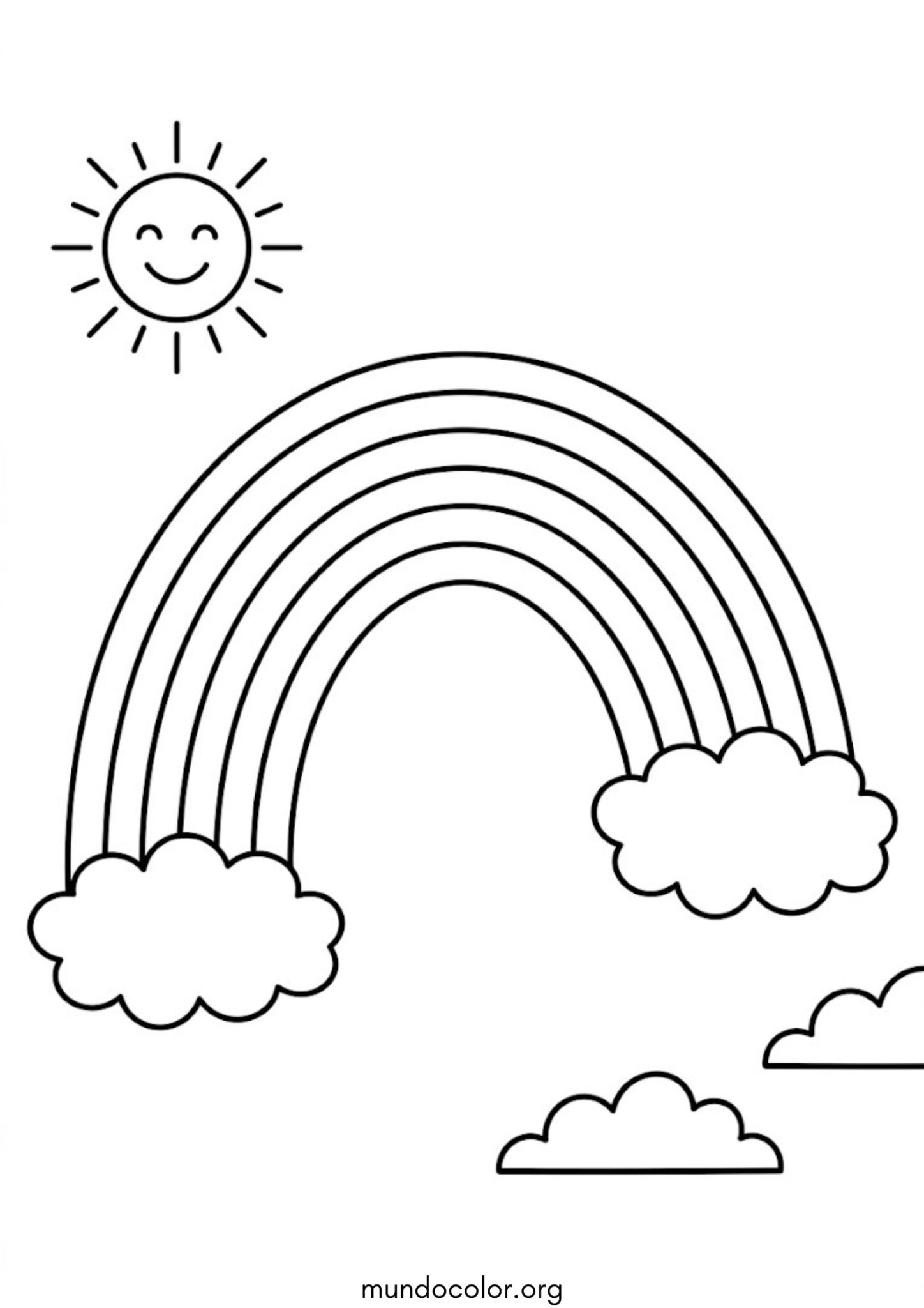 Dibujo de Arcoíris fácil para niños para imprimir Dibujo de Arcoíris fácil para niños para colorear