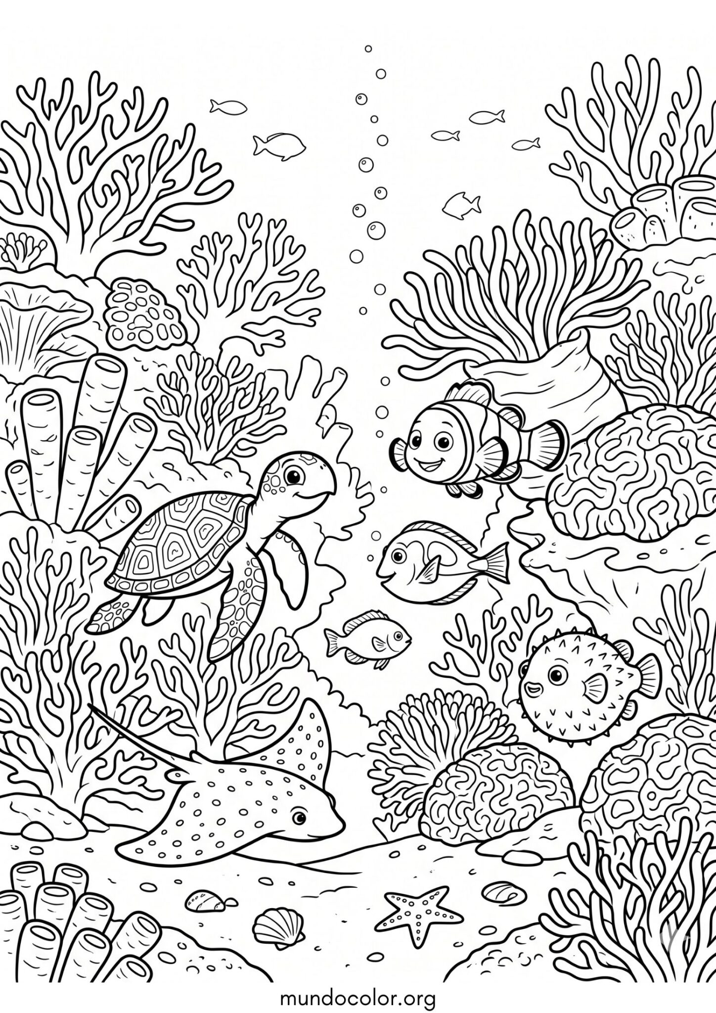 Dibujo de Arrecife de coral para colorear