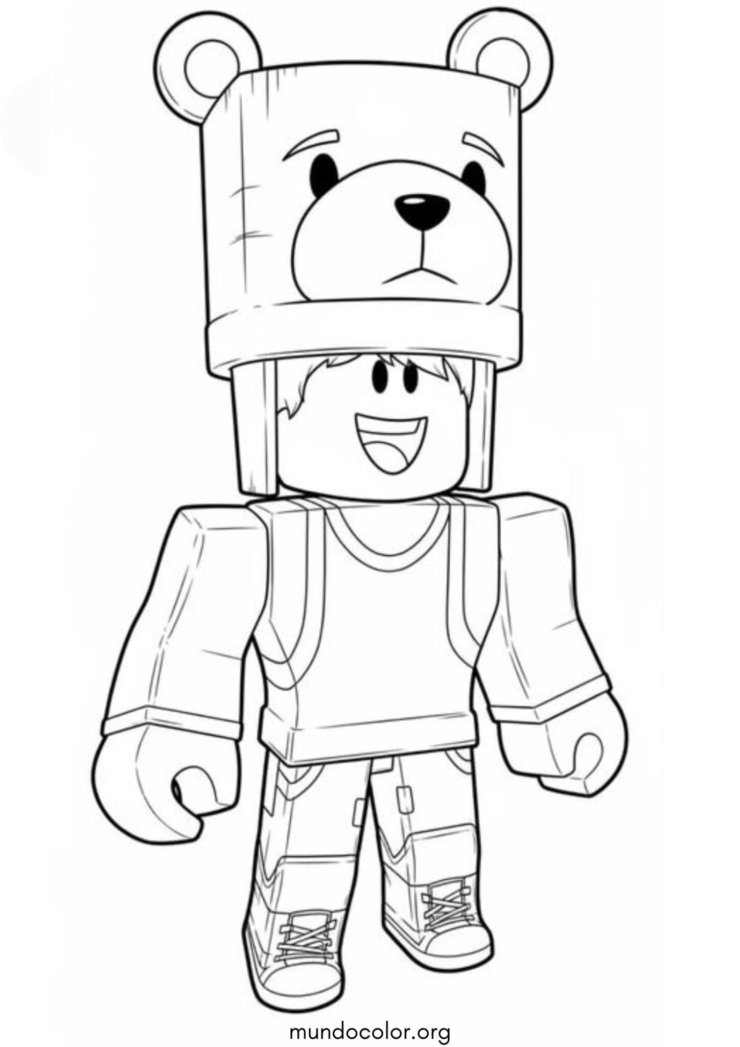 Dibujo de Avatar de Roblox de oso para colorear