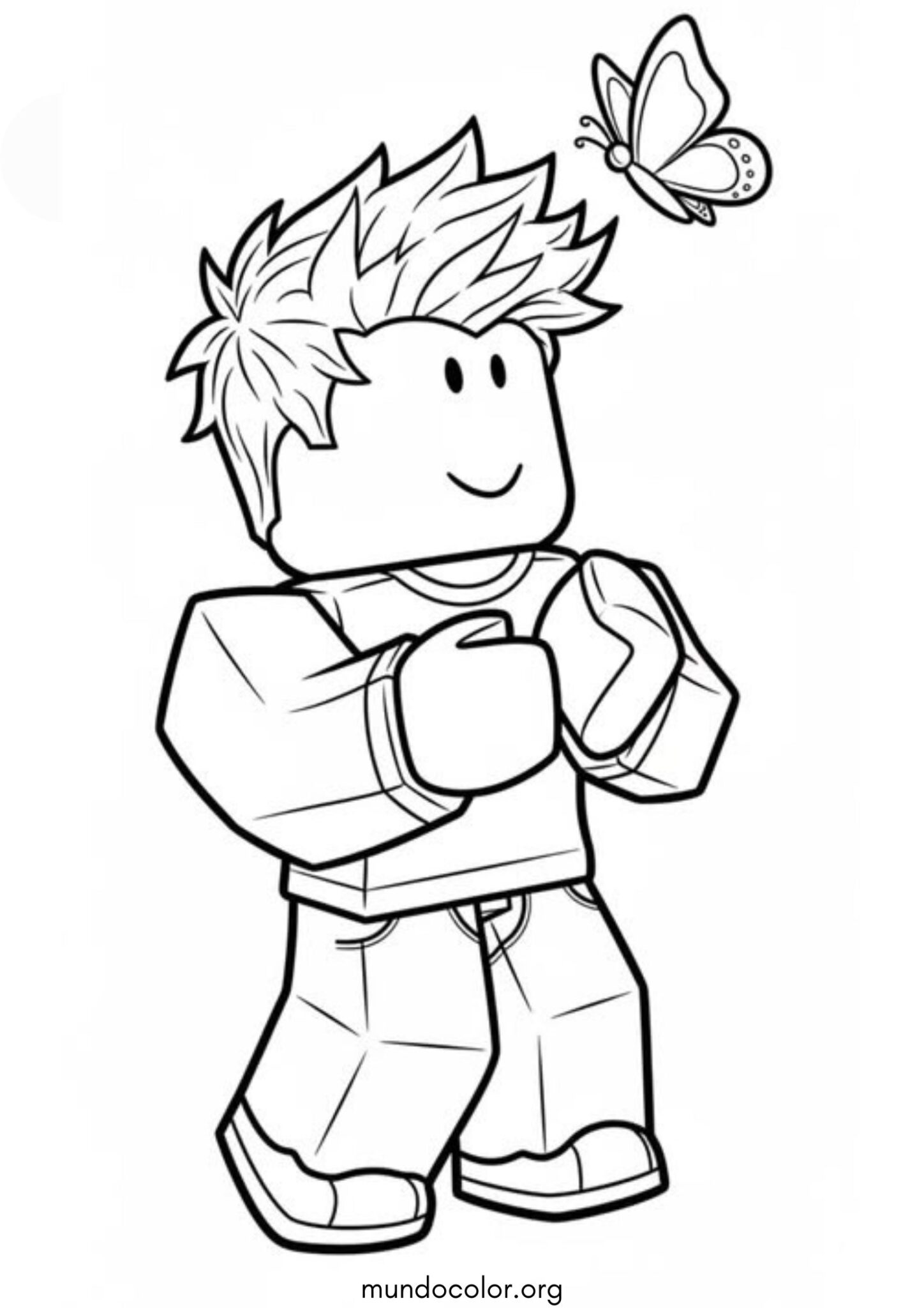 Dibujo de Avatar de Roblox и mariposa para colorear
