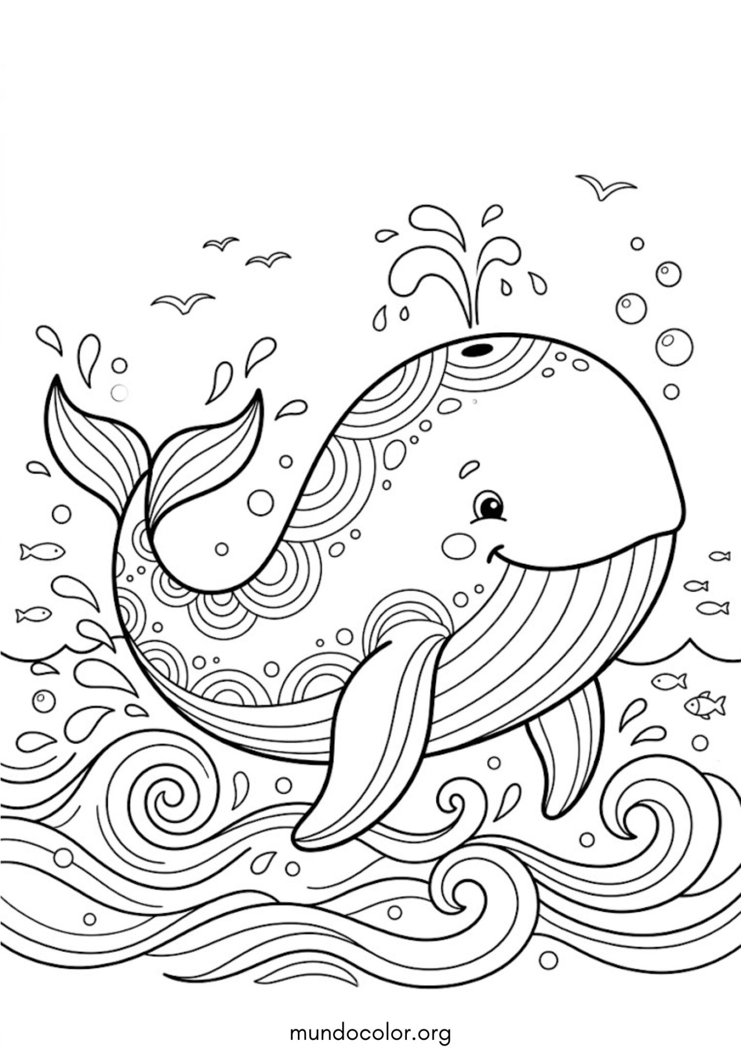 Dibujo de Ballena para colorear