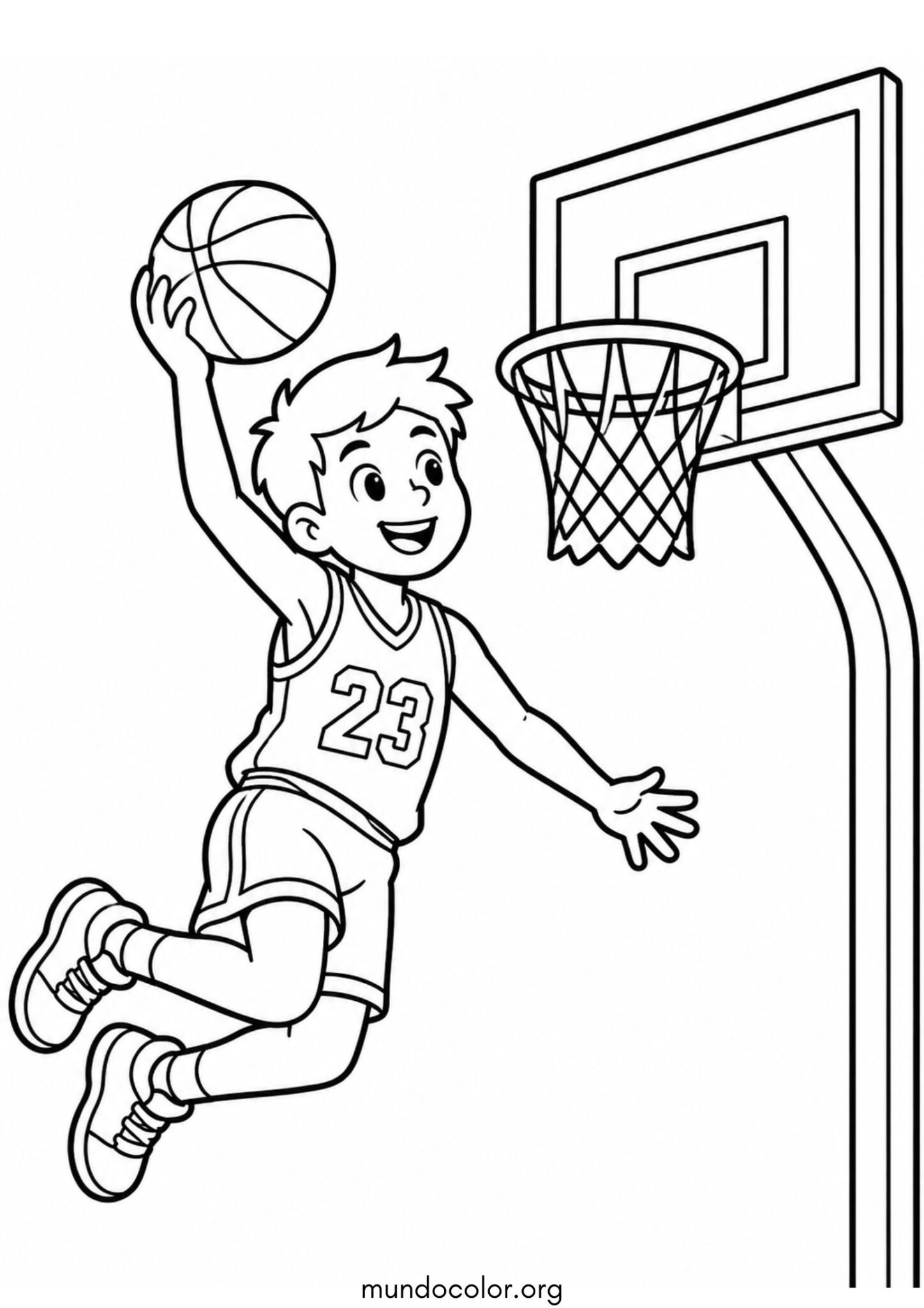 Dibujo de Baloncesto (Básquetbol) para colorear