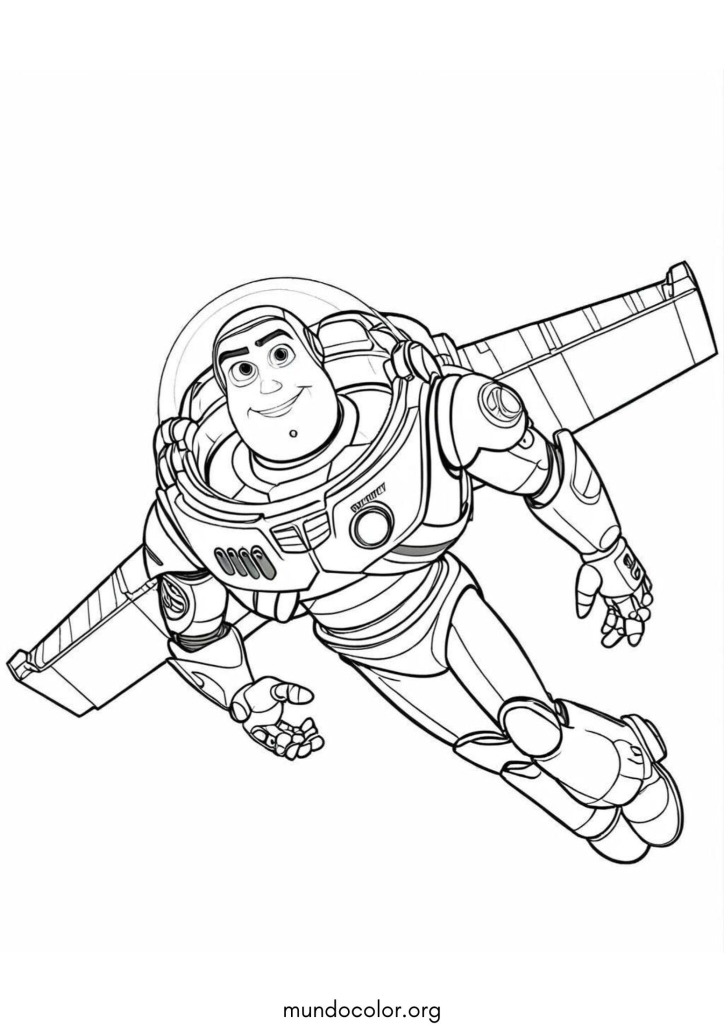 Dibujo de Buzz Lightyear volando (Toy Story) para colorear