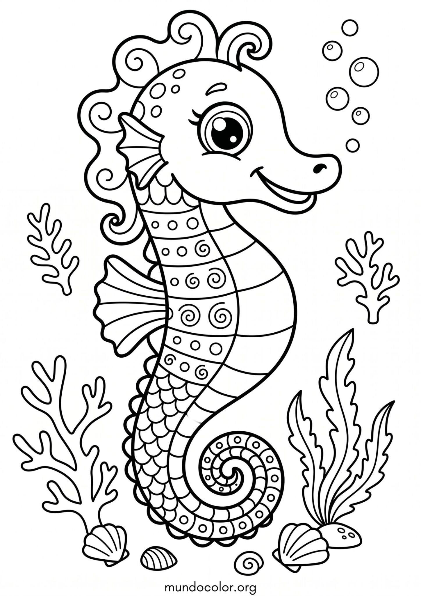 Dibujo de Caballito de mar para colorear