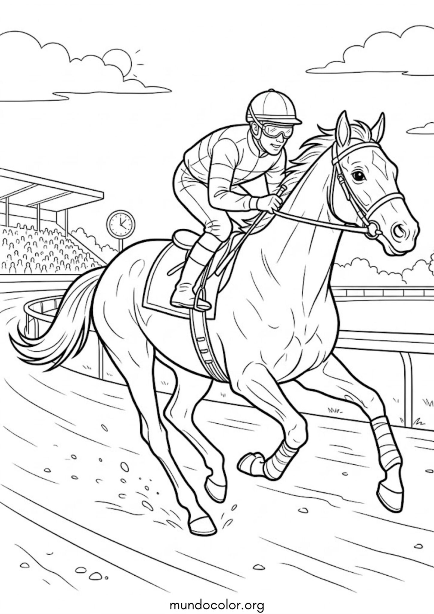 Dibujo de Caballo de carreras para imprimir Dibujo de Caballo de carreras para colorear