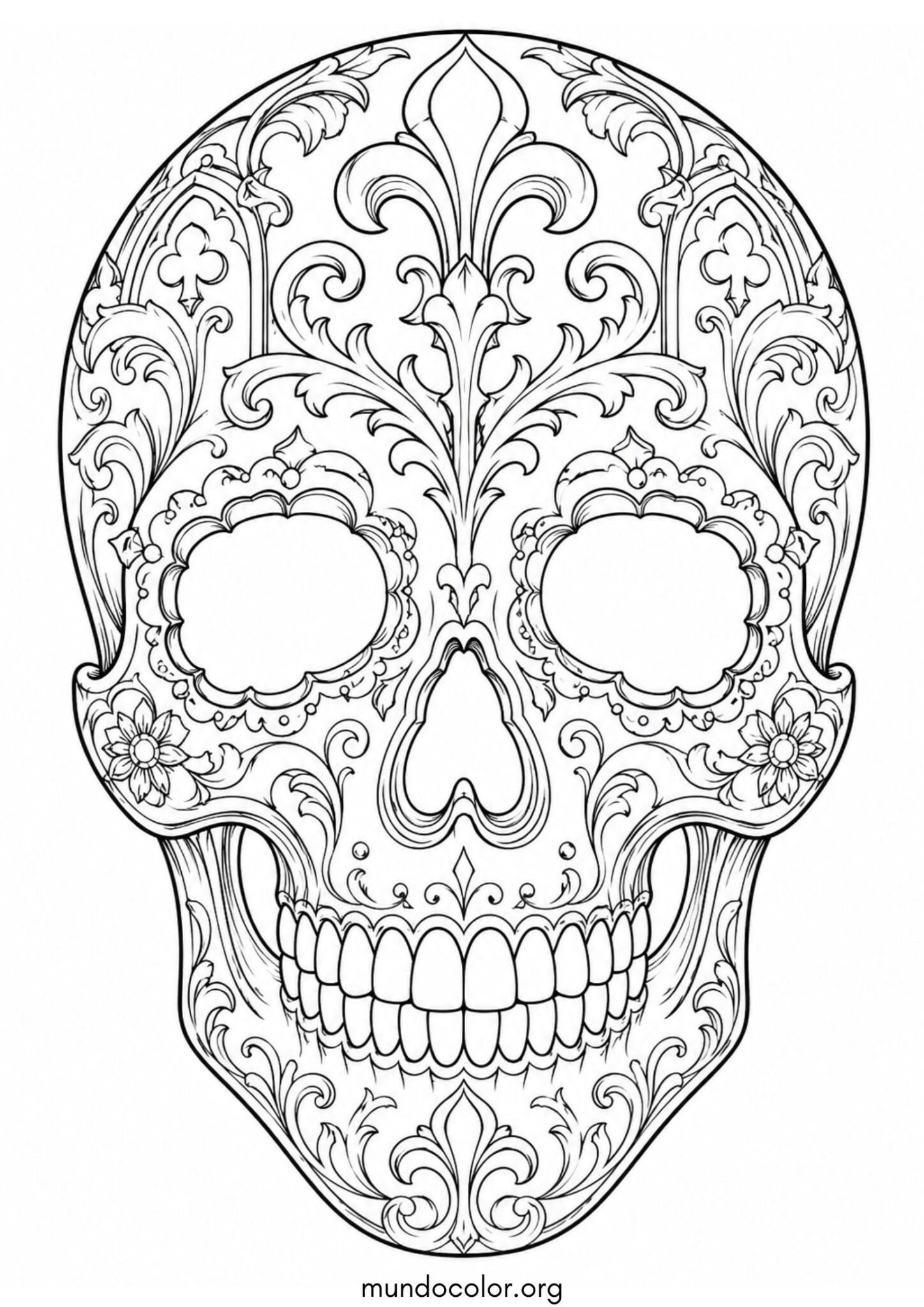 Dibujo de Calavera gótica para colorear