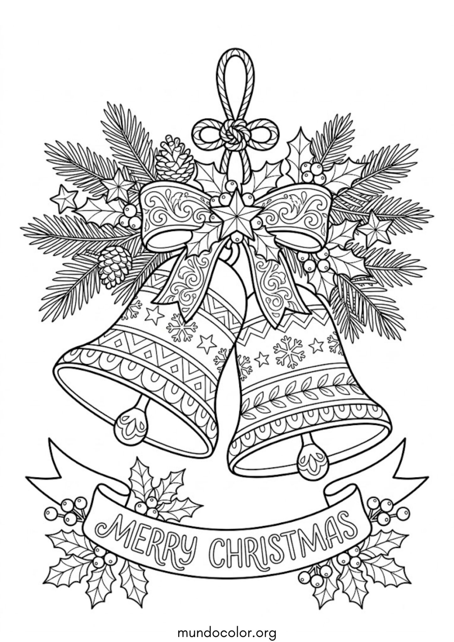 Dibujo de Campanas de Navidad para colorear