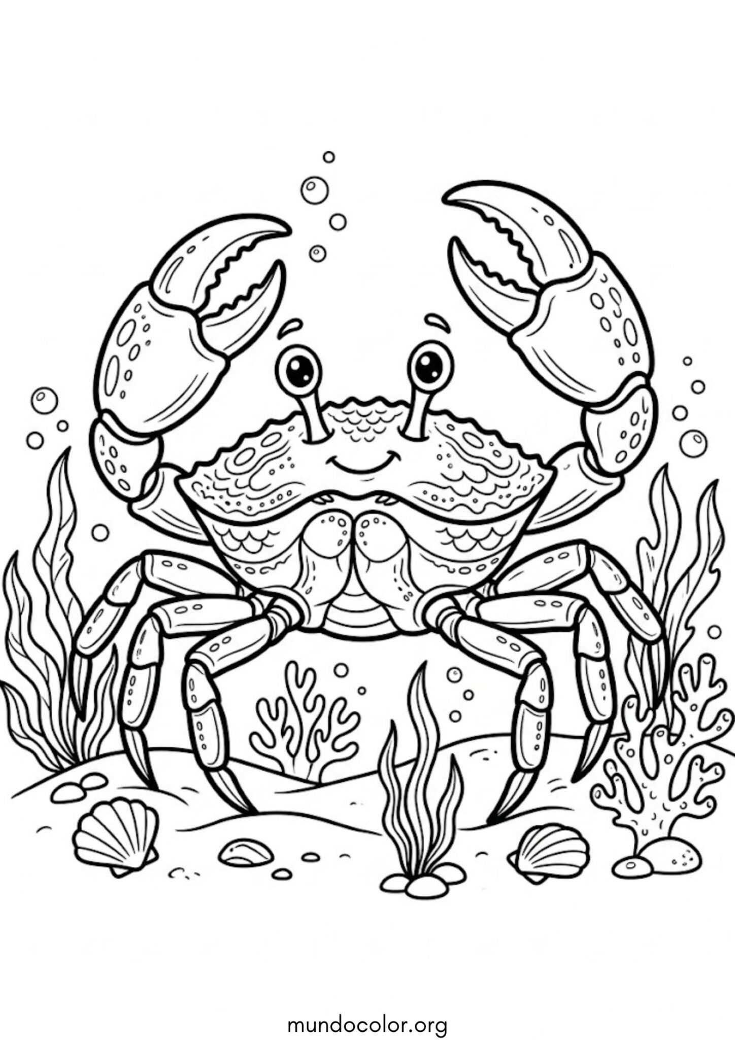 Dibujo de Cangrejito marino para colorear