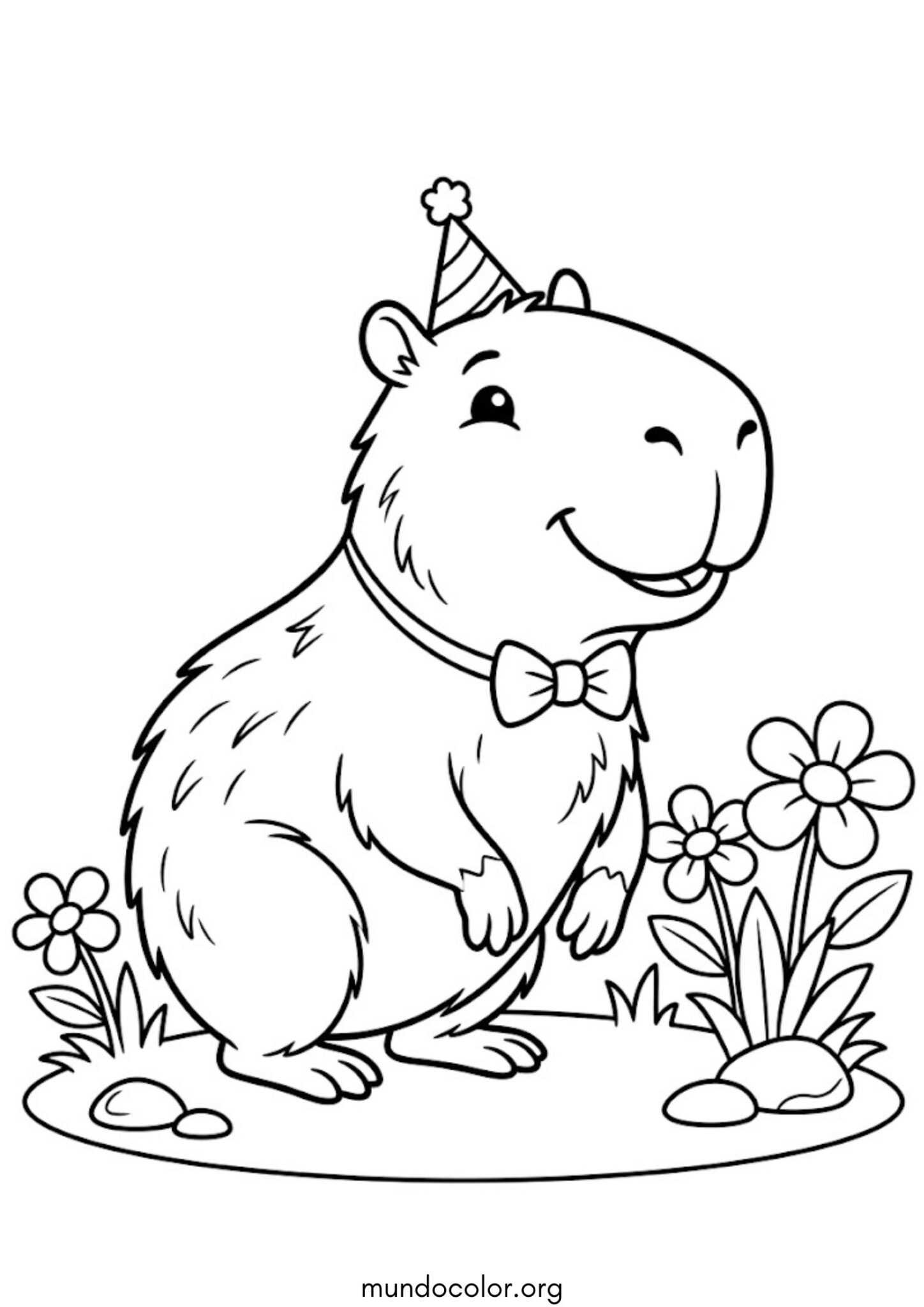 Dibujo de Capibara animada para colorear