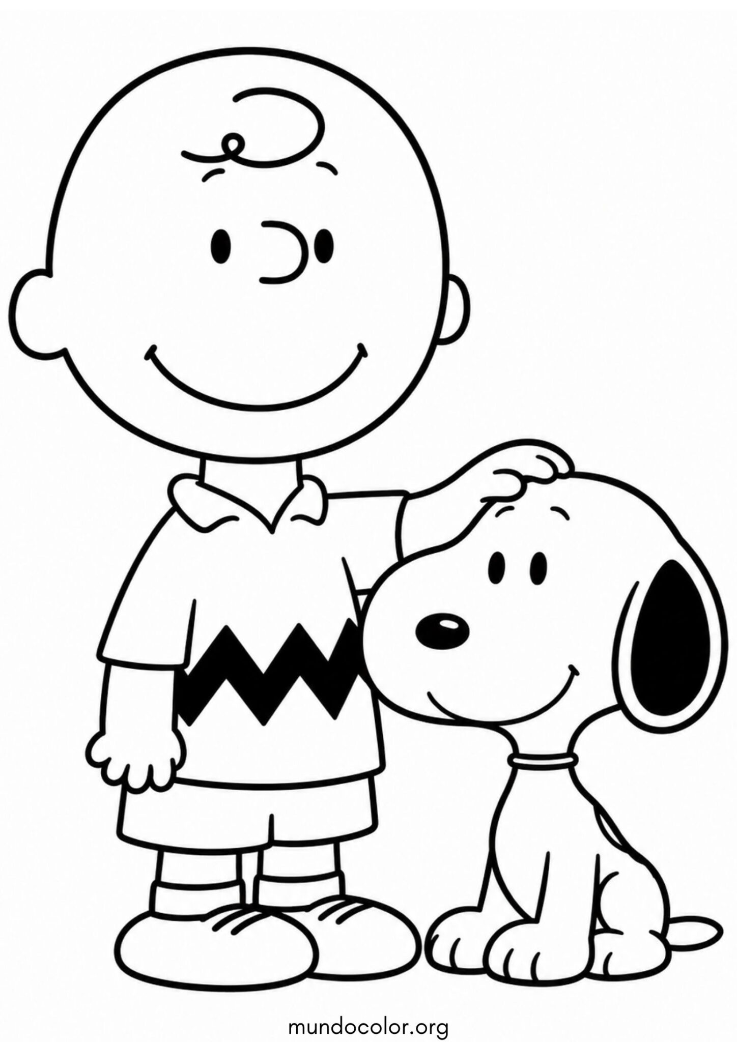 Dibujo de Charlie Brown y Snoopy para colorear