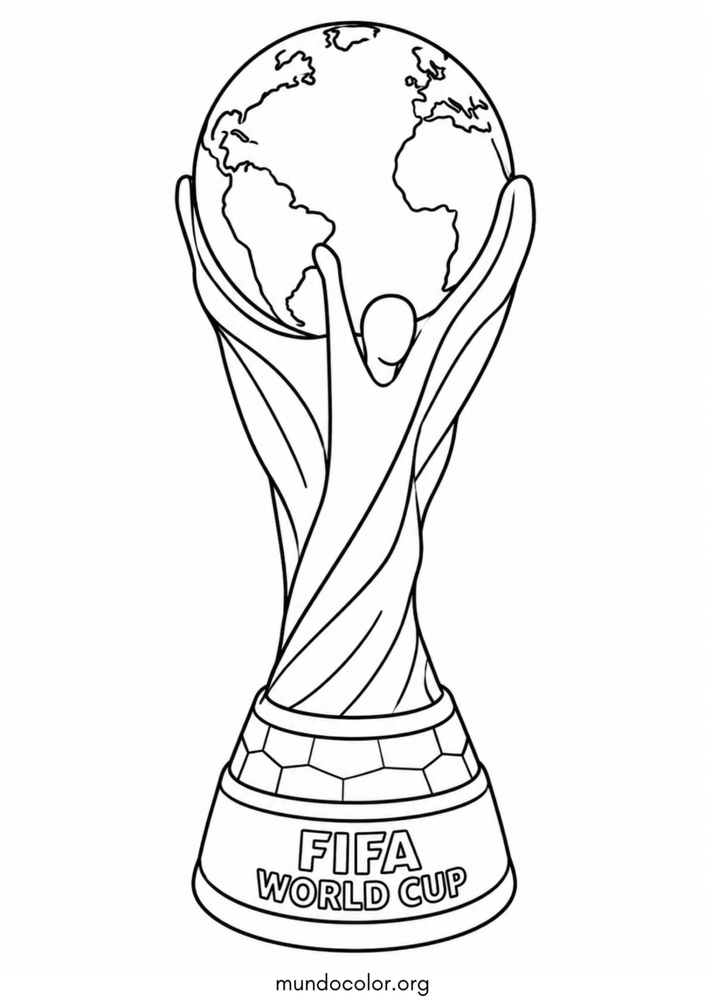 Dibujo de Copa del Mundo de la FIFA para imprimir Dibujo de Copa del Mundo de la FIFA para colorear