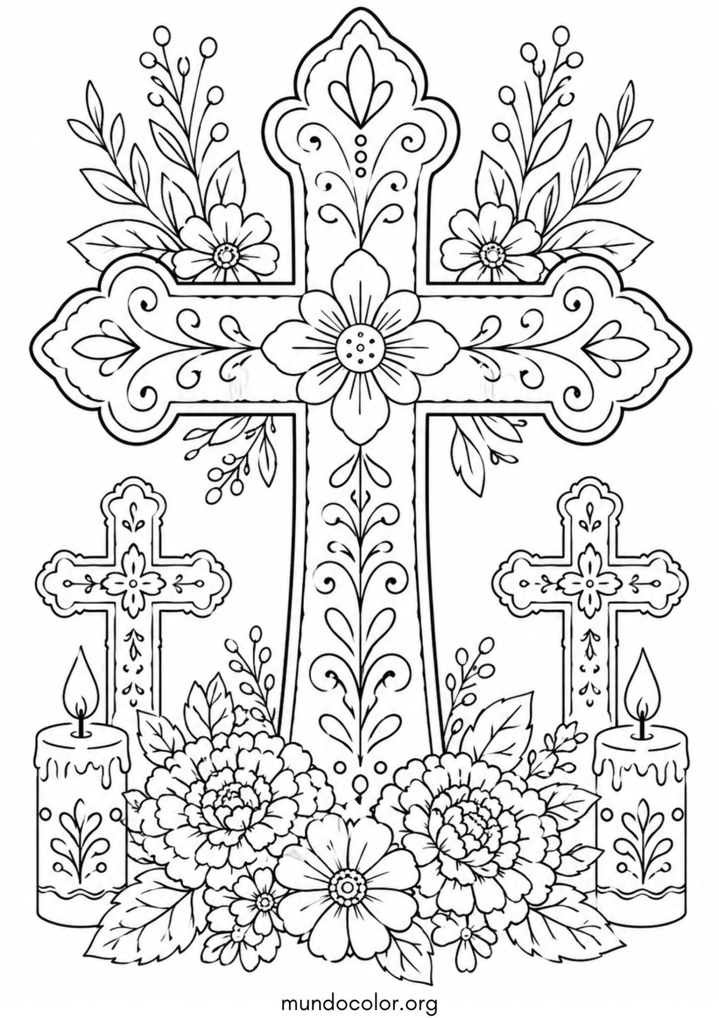 Dibujo de Cruces del Día de Todos los Santos para imprimir Dibujo de Cruces del Día de Todos los Santos para colorear