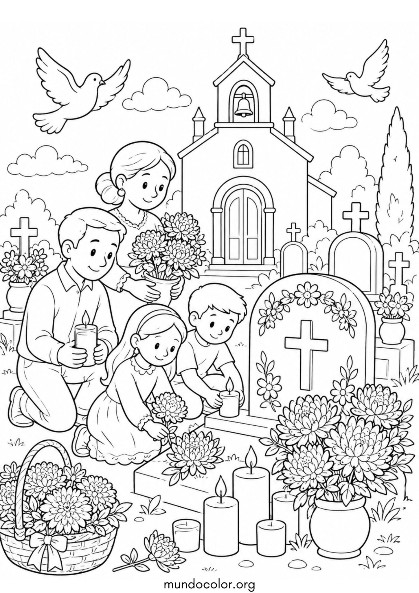 Dibujo de Día de Todos los Santos (1 de noviembre) para imprimir Dibujo de Día de Todos los Santos (1 de noviembre) para colorear